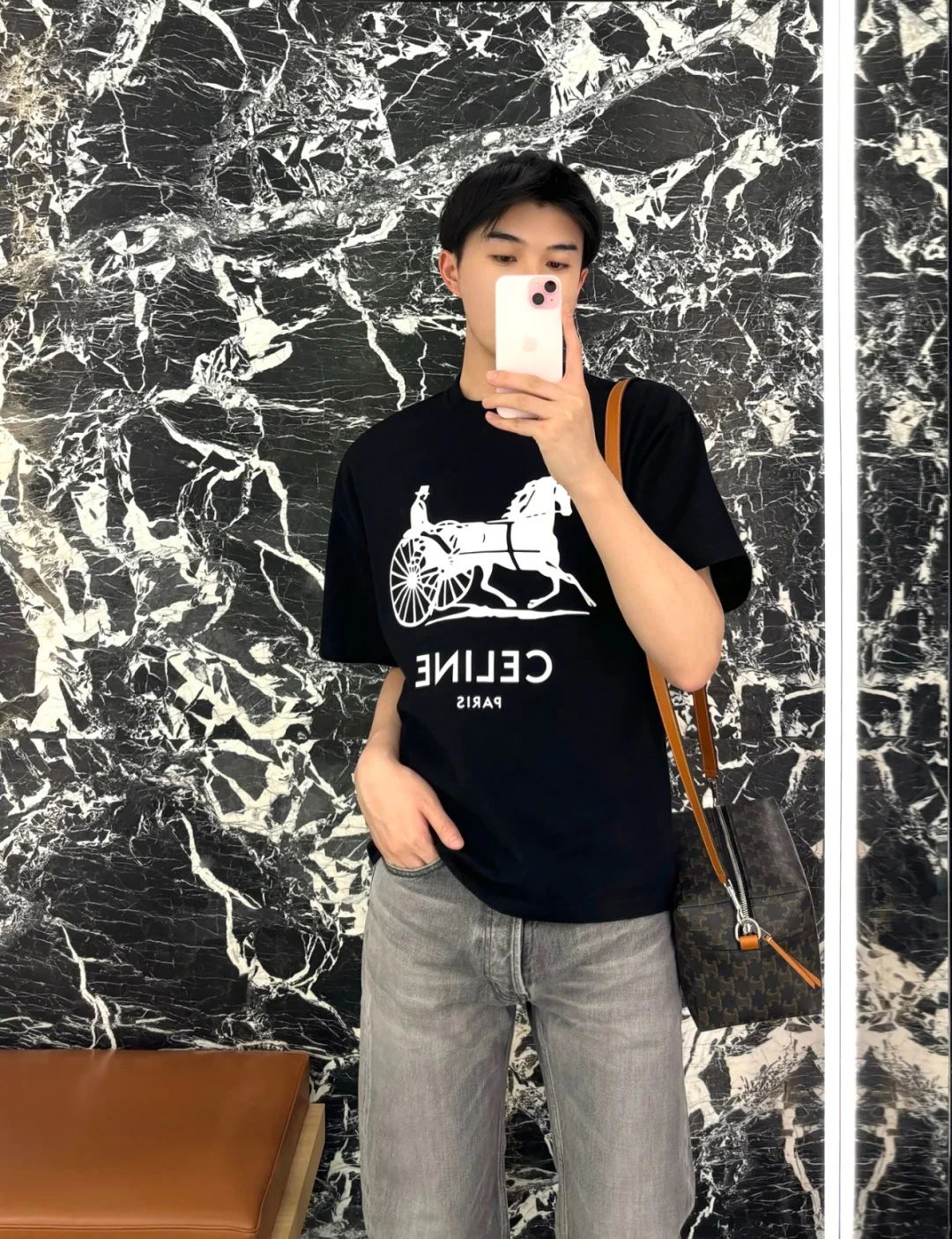 셀린느 마차 무늬 크루넥 반팔 셔츠 상세 이미지 7