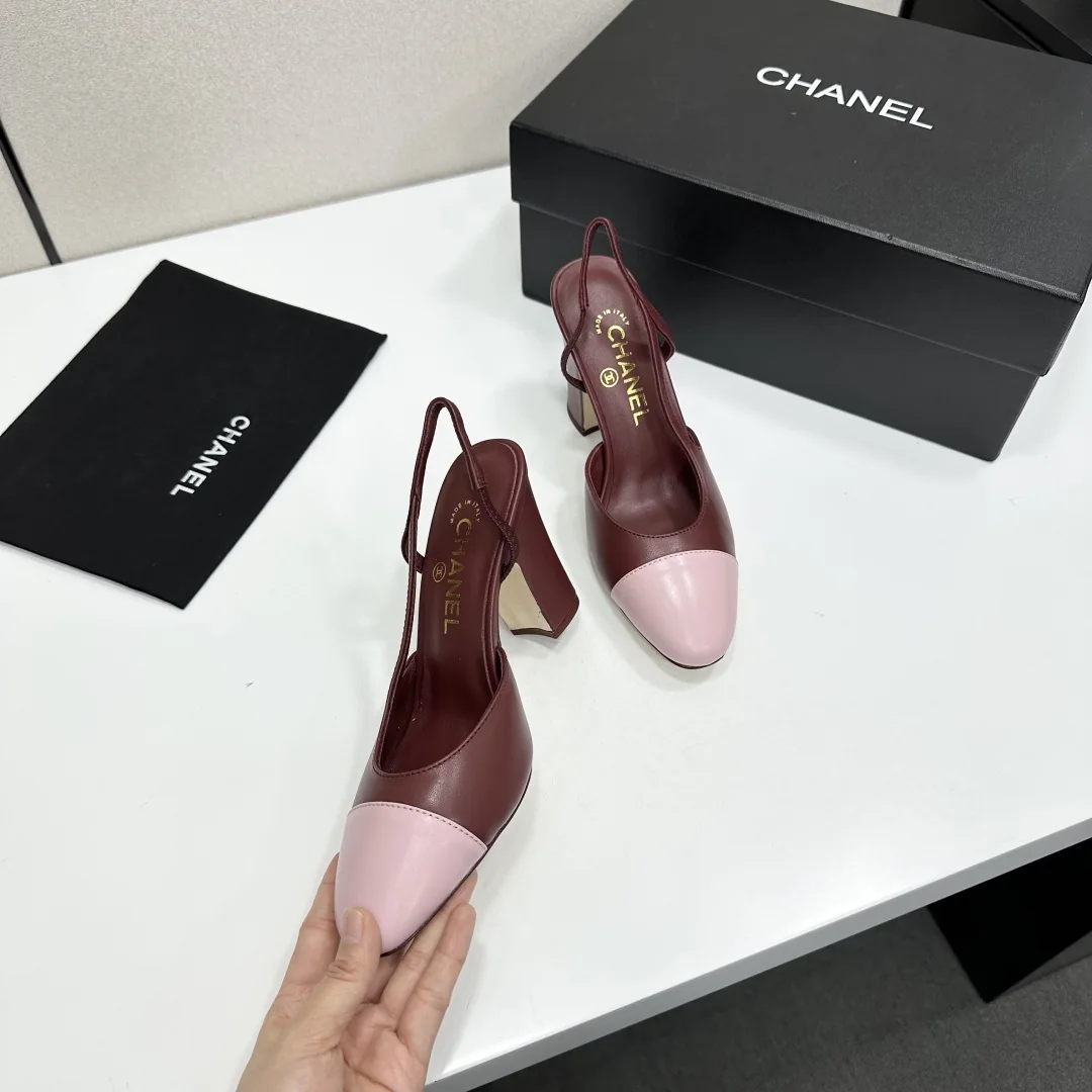 샤넬 클래식 투톤 오픈토 슬링백 샌들 상세 이미지 9