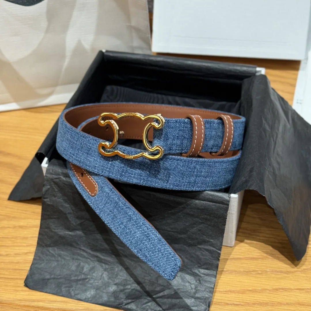 셀린느 데님 소가죽 벨트 174640