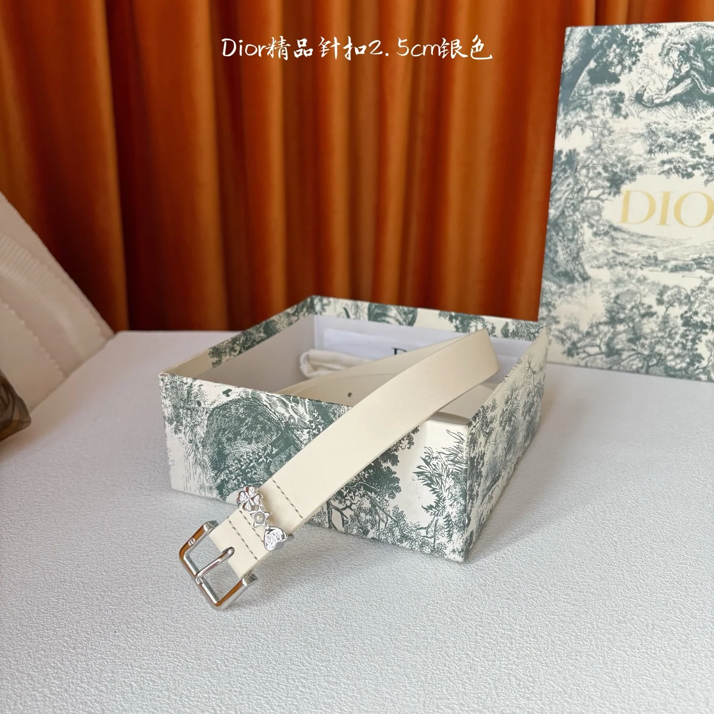 디올 블랙 카프스킨 CD 버클 벨트 상세 이미지 1