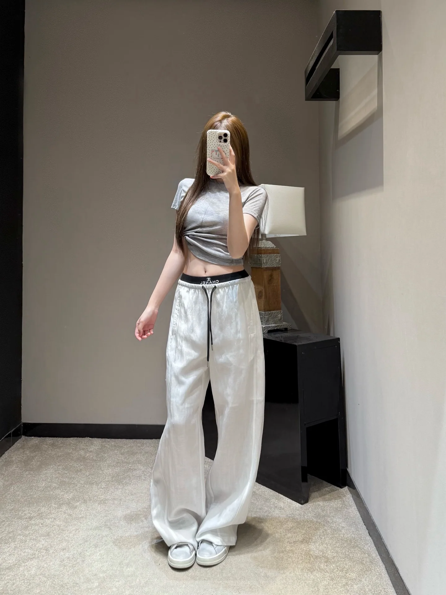 샤넬 린넨 혼방 와이드 바지 상세 이미지 9