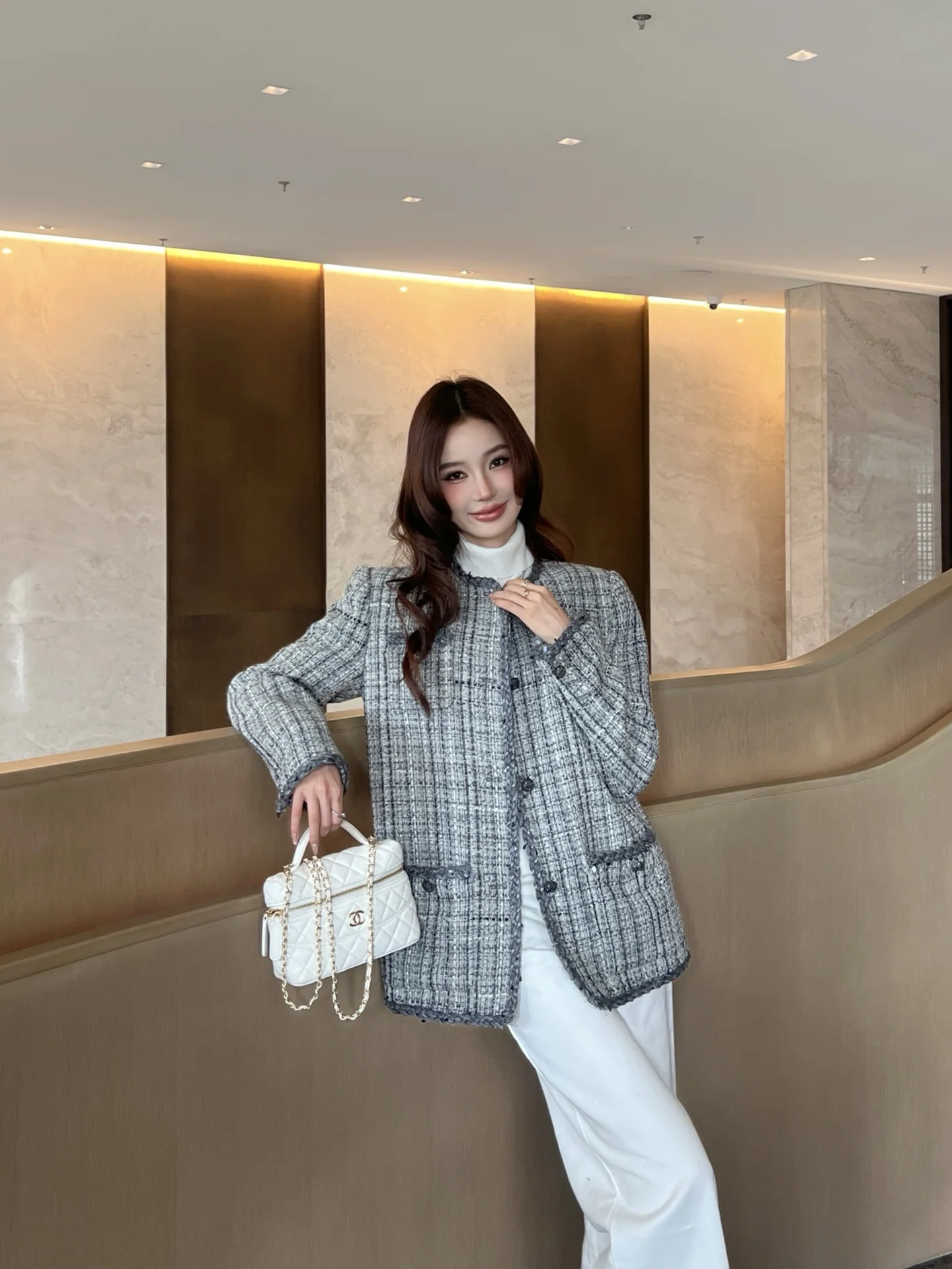 샤넬 트위드 여성 자켓 154102