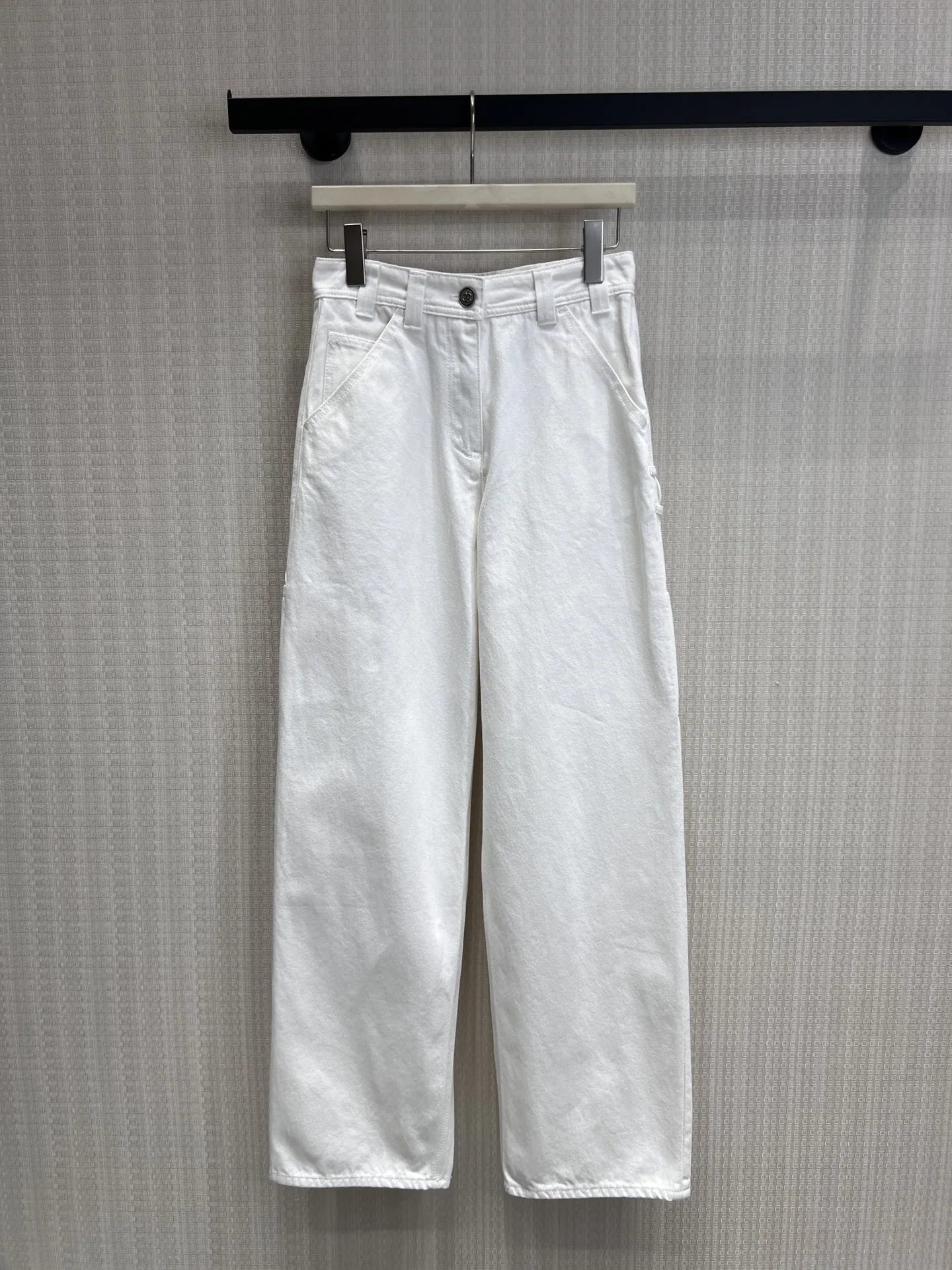 샤넬 더블 C 링 버클 와이드 레그 데님 바지 상세 이미지 1