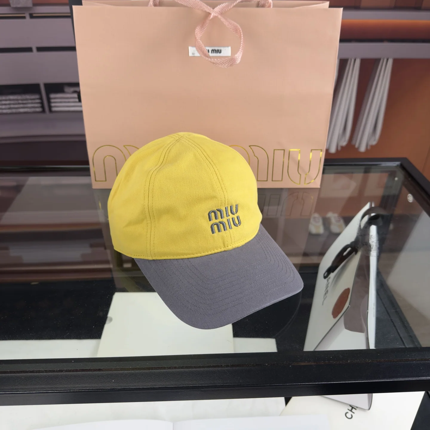 미우미우 컬러 블록 야구모자 118740