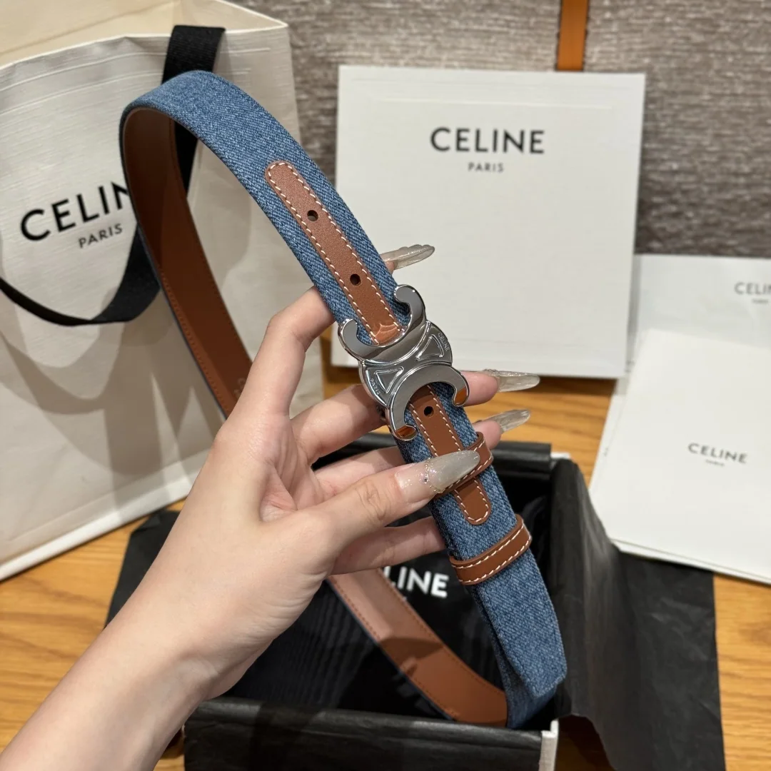 셀린느 데님 소가죽 벨트 상세 이미지 4