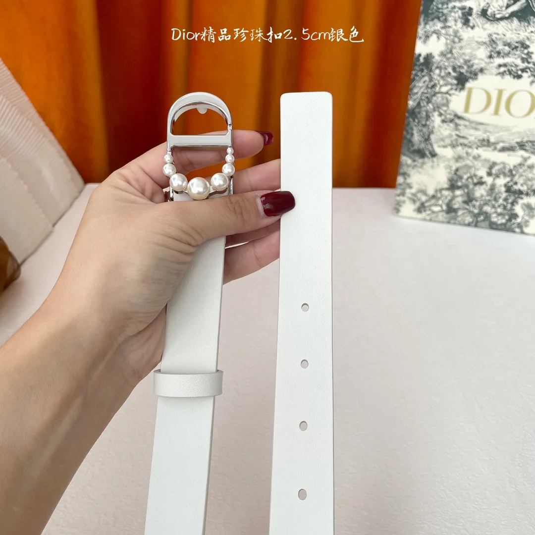 디올 CD 로고 송아지가죽 벨트 상세 이미지 4