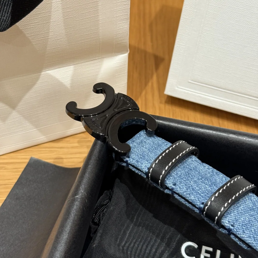셀린느 개선문 데님 소가죽 벨트 상세 이미지 6