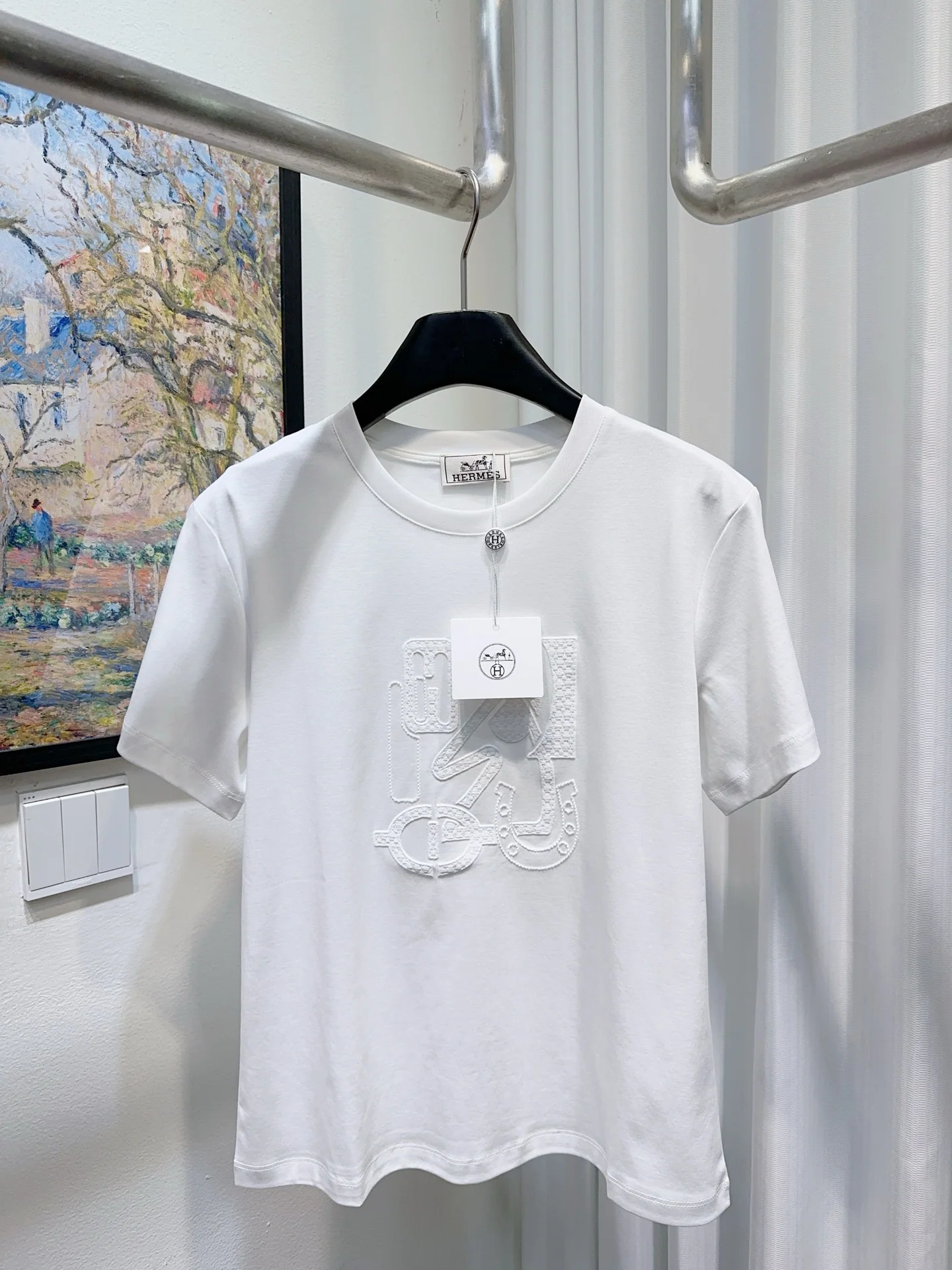에르메스 크루넥 코튼 반팔 티셔츠 상세 이미지 8