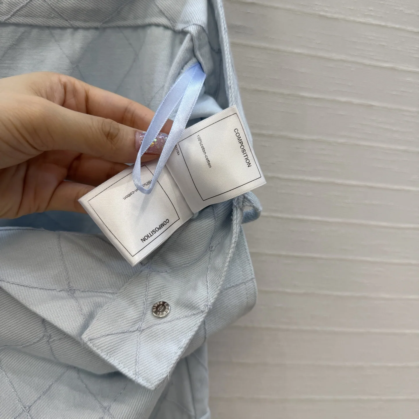 샤넬 다이아몬드 자수 스트레이트 레그 데님 바지 상세 이미지 5