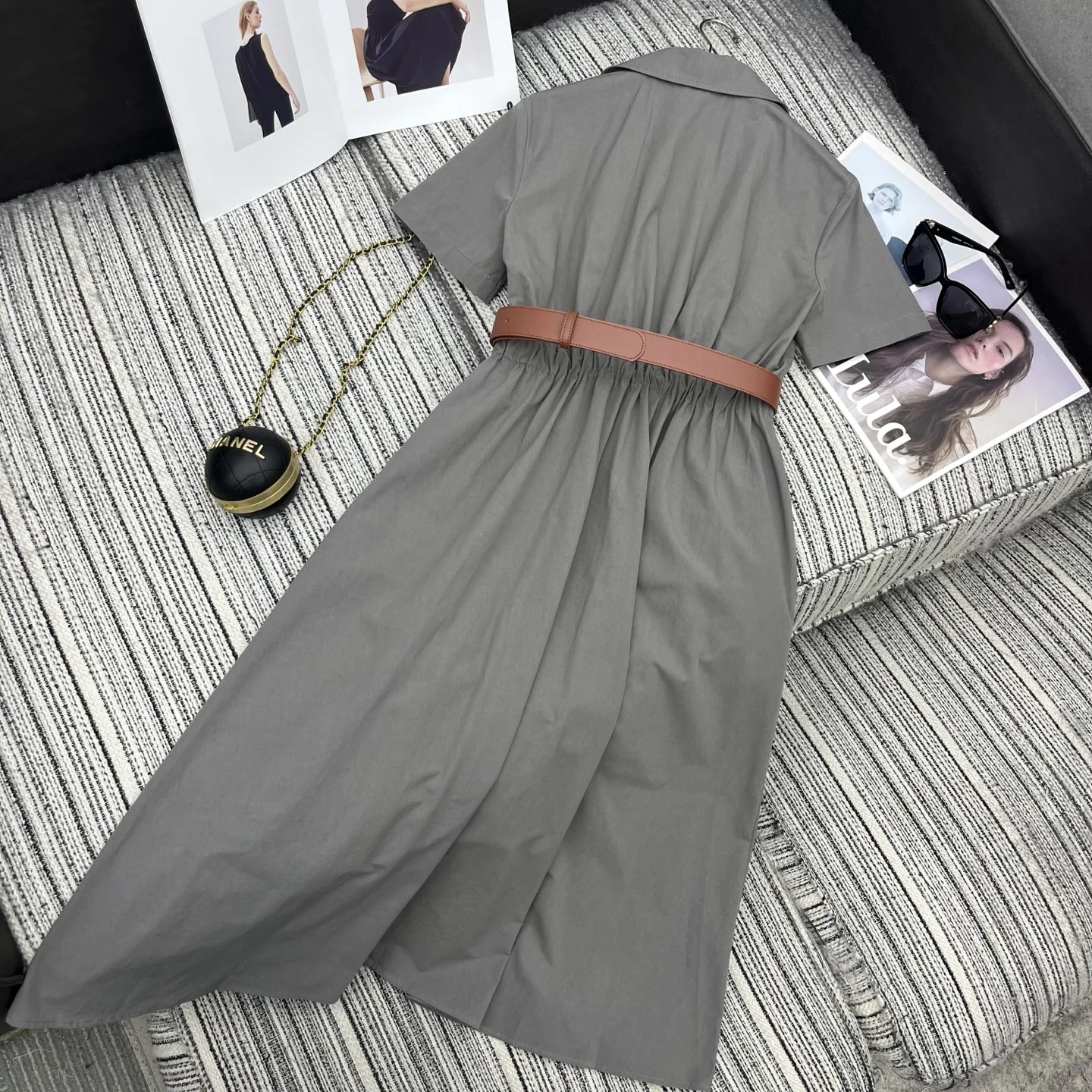 미우미우 카라 롱 플레어 셔츠 원피스 상세 이미지 8