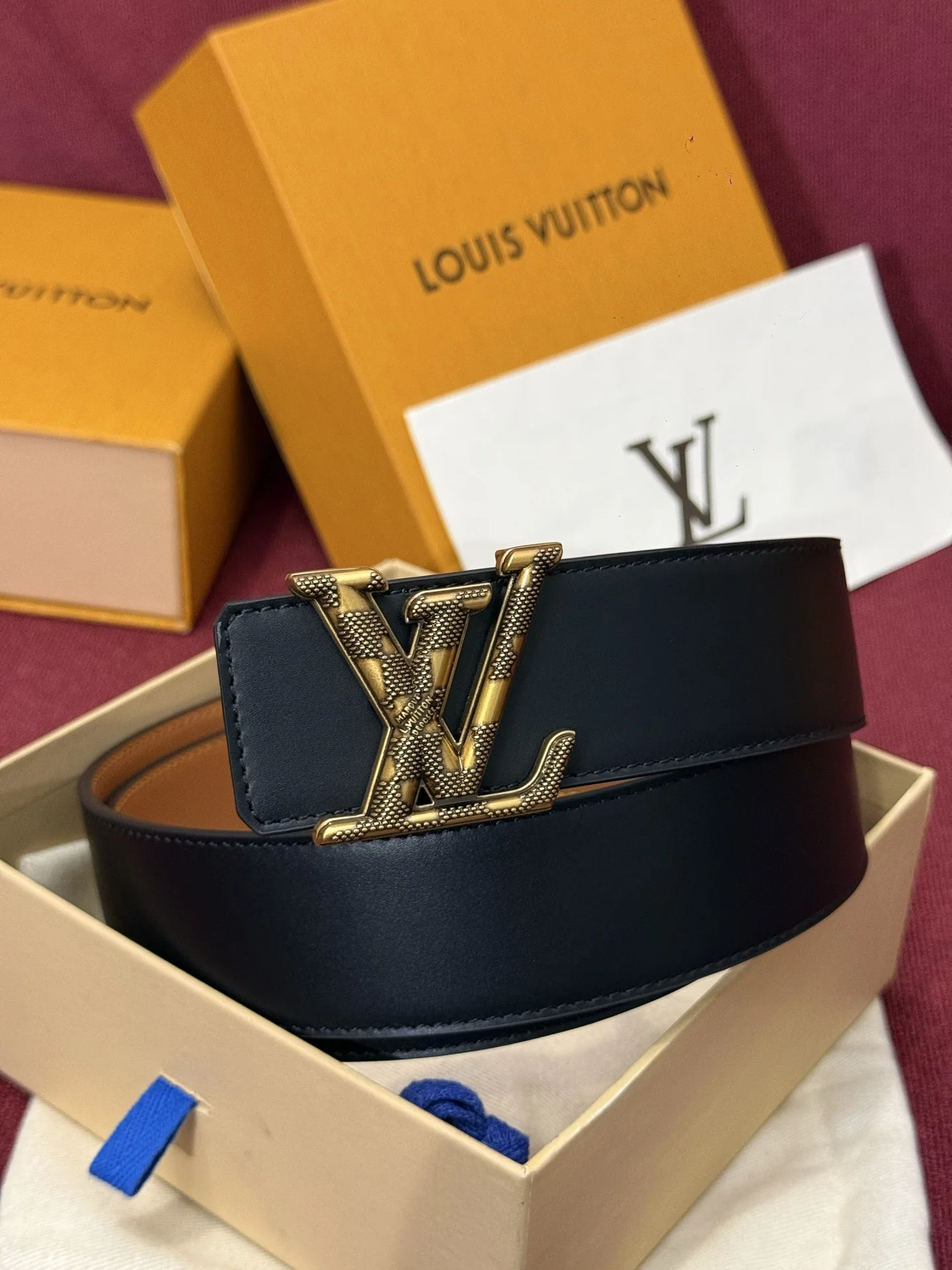 루이비통 다미에 LV 리버시블 벨트 상세 이미지 5