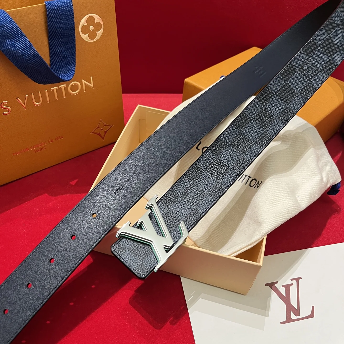 루이비통 LV 옵틱 버클 캔버스 벨트 상세 이미지 1