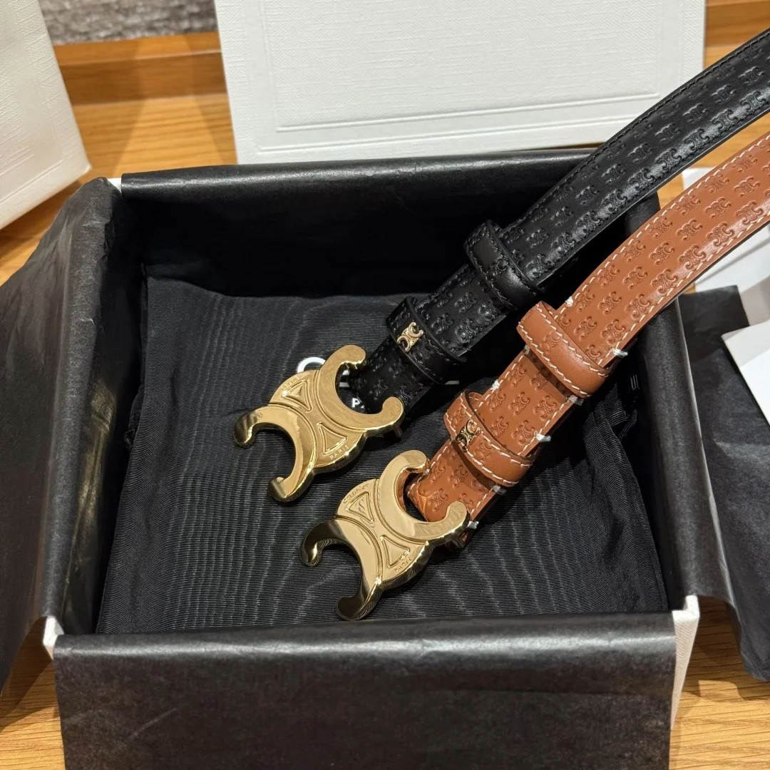 셀린느 개선문 로고 금장 소가죽 벨트 상세 이미지 4