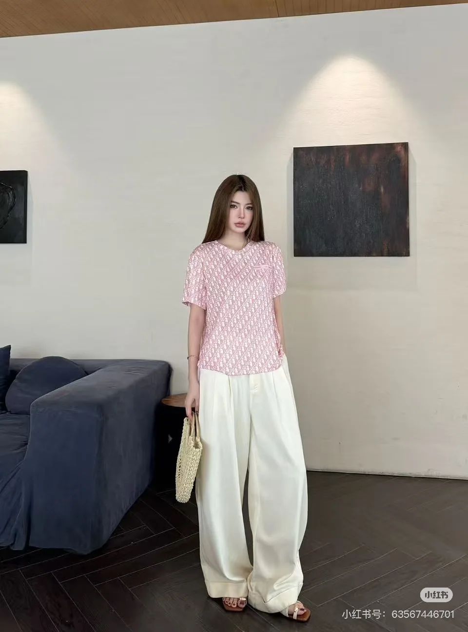 디올 프린트 포켓 반팔 티셔츠 2026 SS 상세 이미지 4