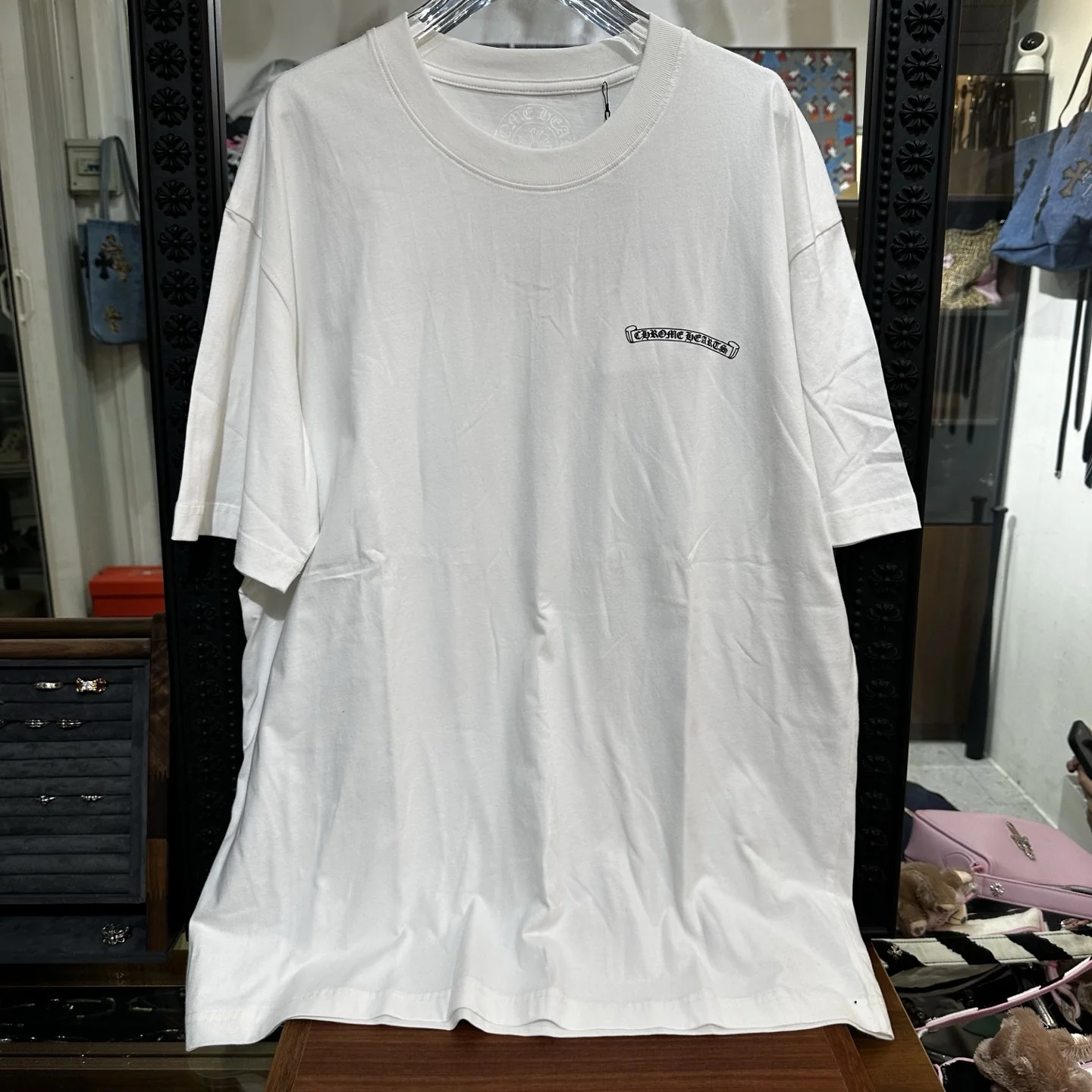 크롬하츠 남성 220 g 플리스 반팔 티셔츠 상세 이미지 1