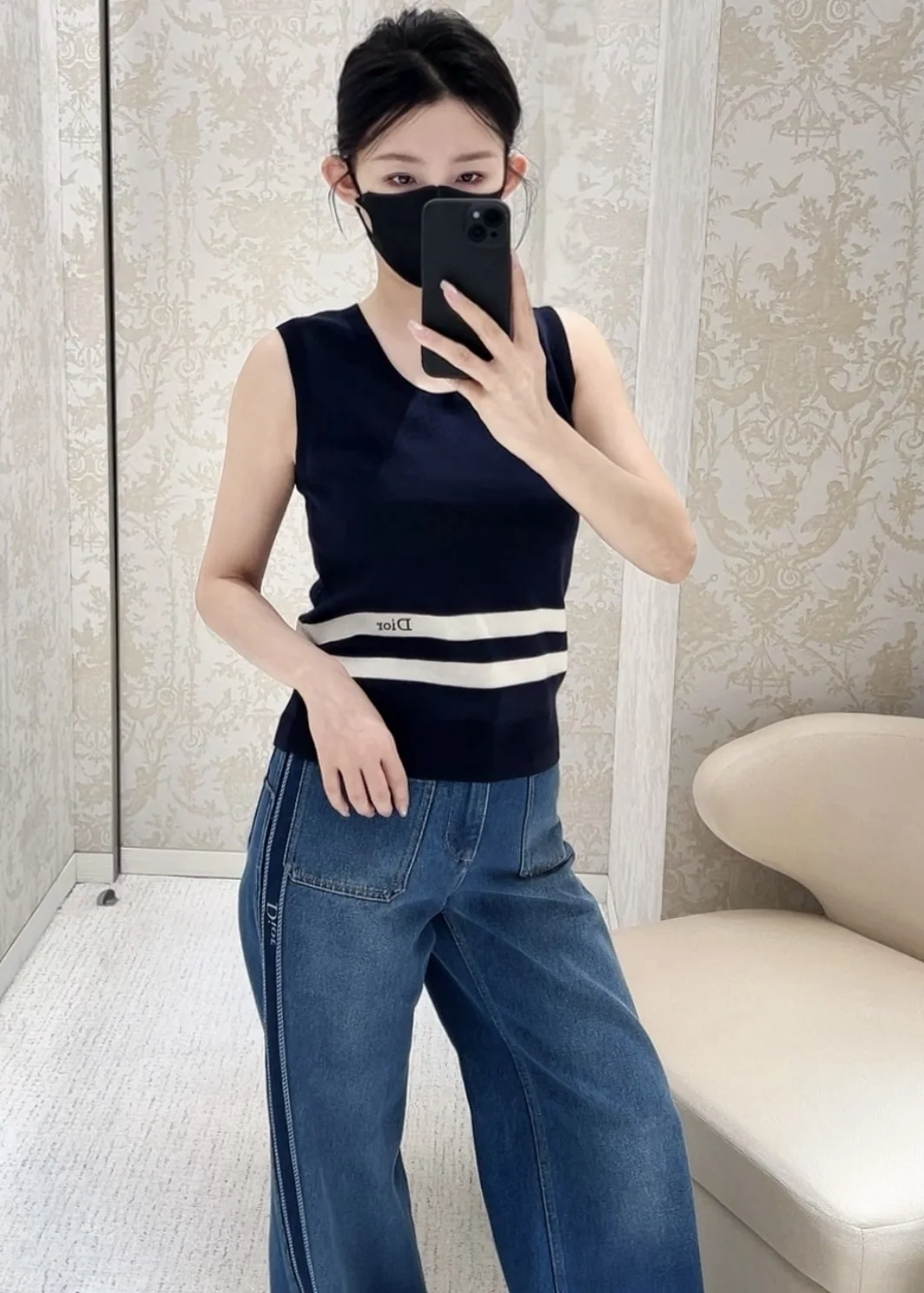 디올 양모 혼방 반팔 니트 상세 이미지 8