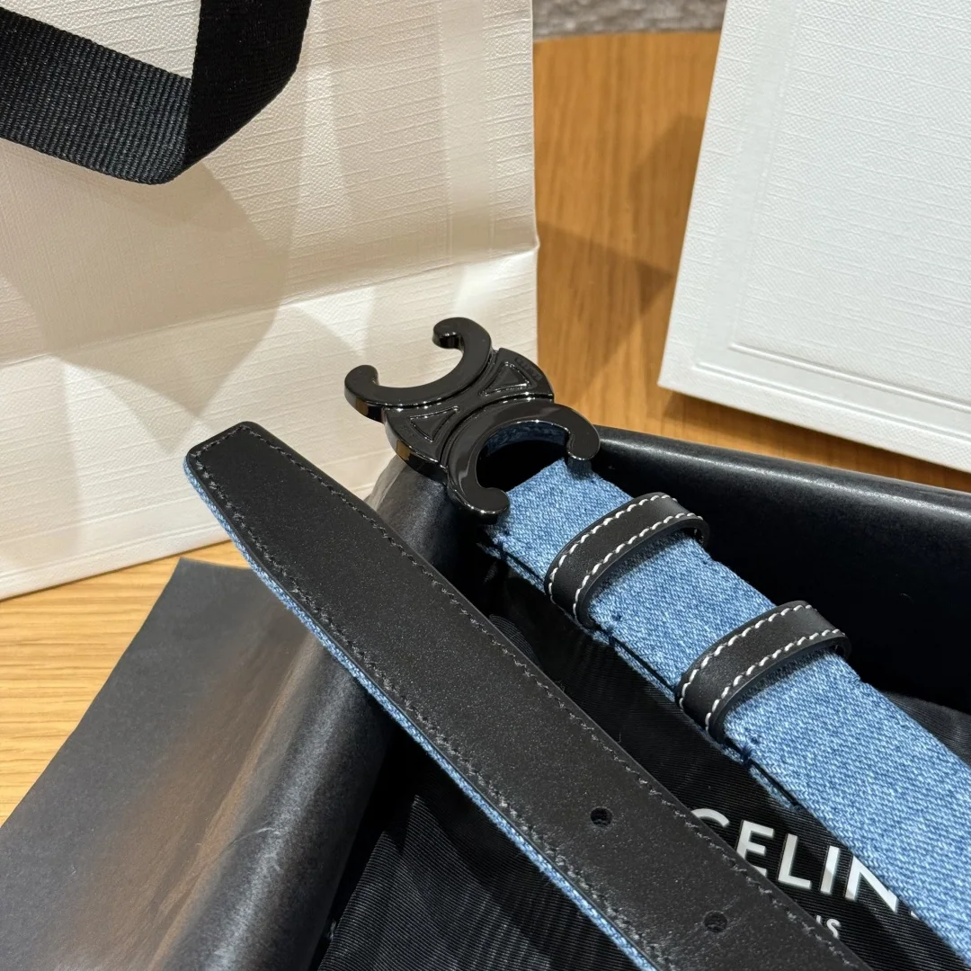 셀린느 개선문 데님 소가죽 벨트 상세 이미지 5