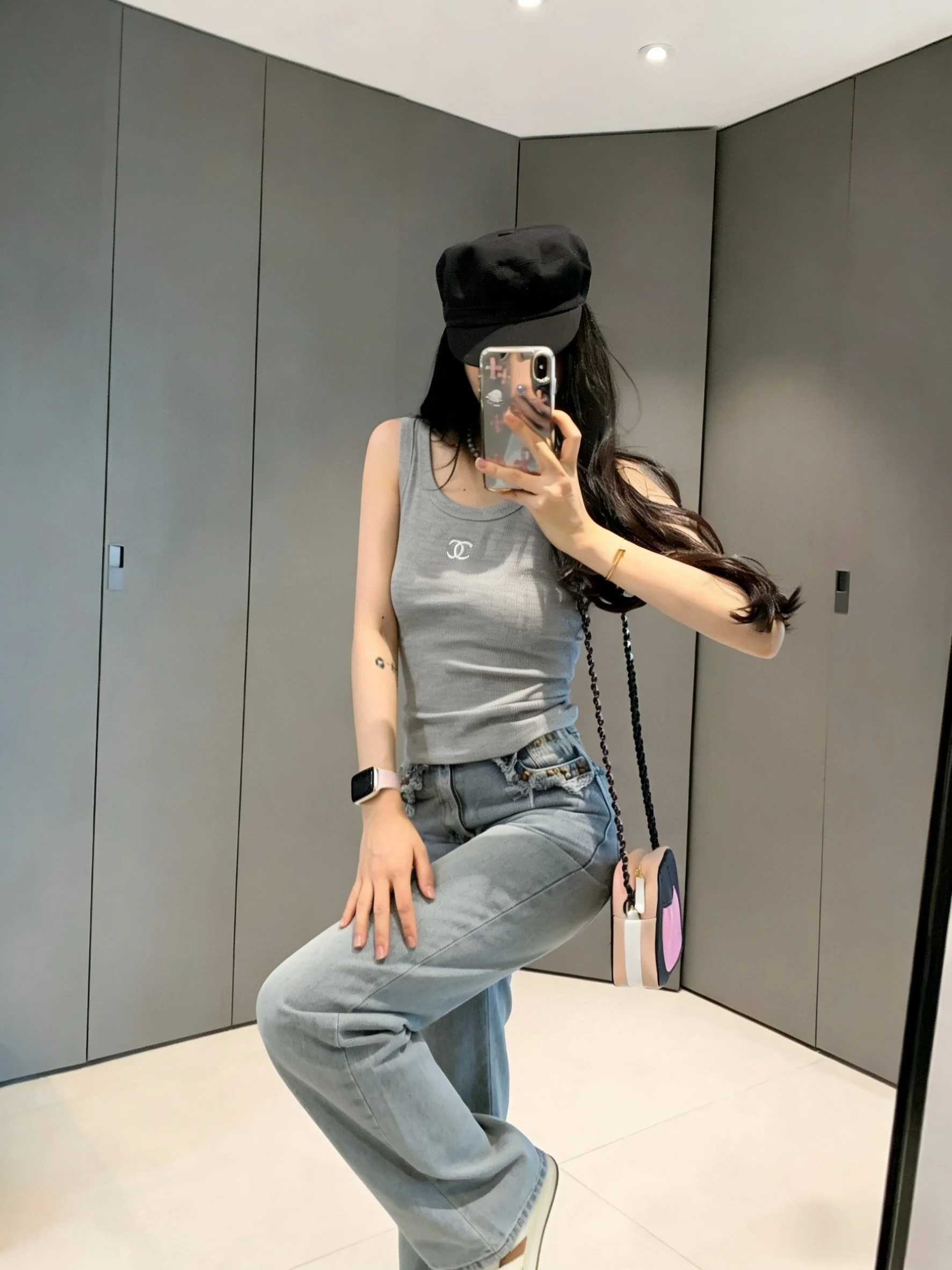 샤넬 여성 리브 반팔 티셔츠 상세 이미지 9