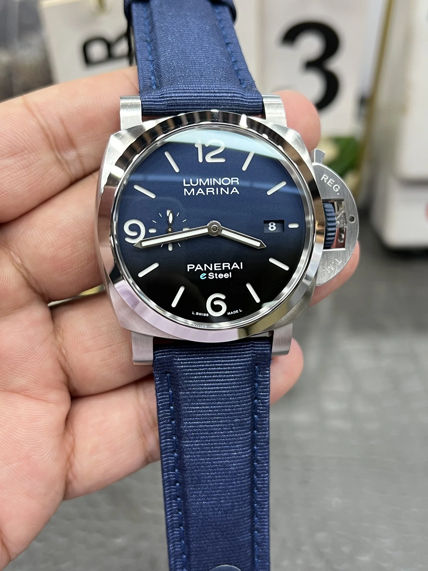 파네라이 PAM1157 블루 다이얼 자동 VS 공장 레플리카 43762 Panerai 상세 이미지 4