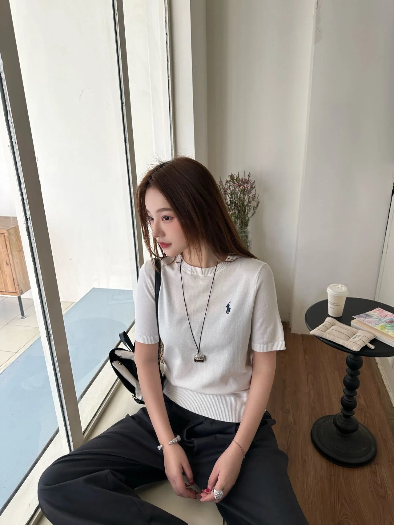 폴로 여성 니트 반팔 티셔츠 상세 이미지 11