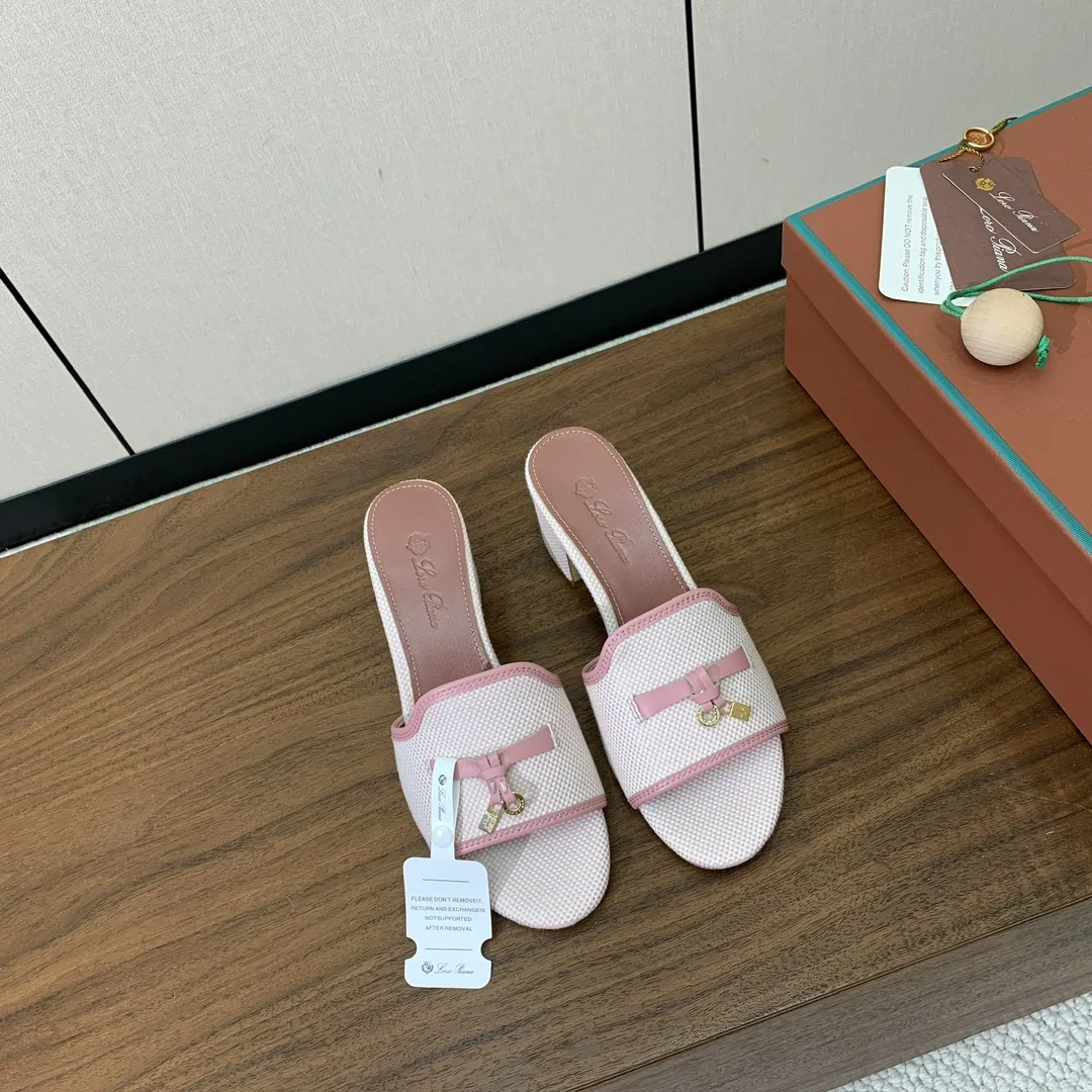 로로피아나 컬러 블록 미드힐 뮬 상세 이미지 3
