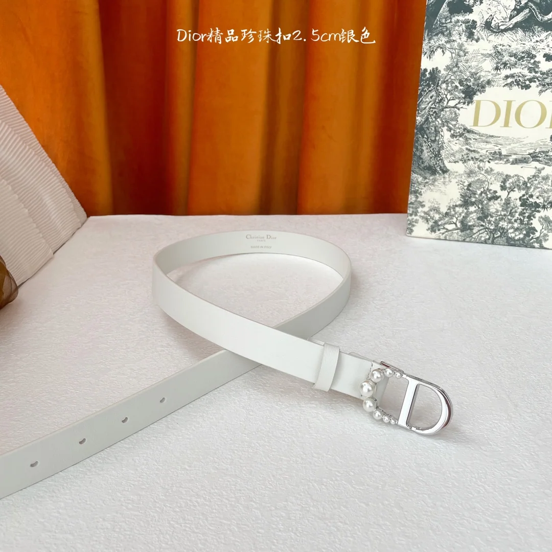 디올 CD 로고 송아지가죽 벨트 상세 이미지 3