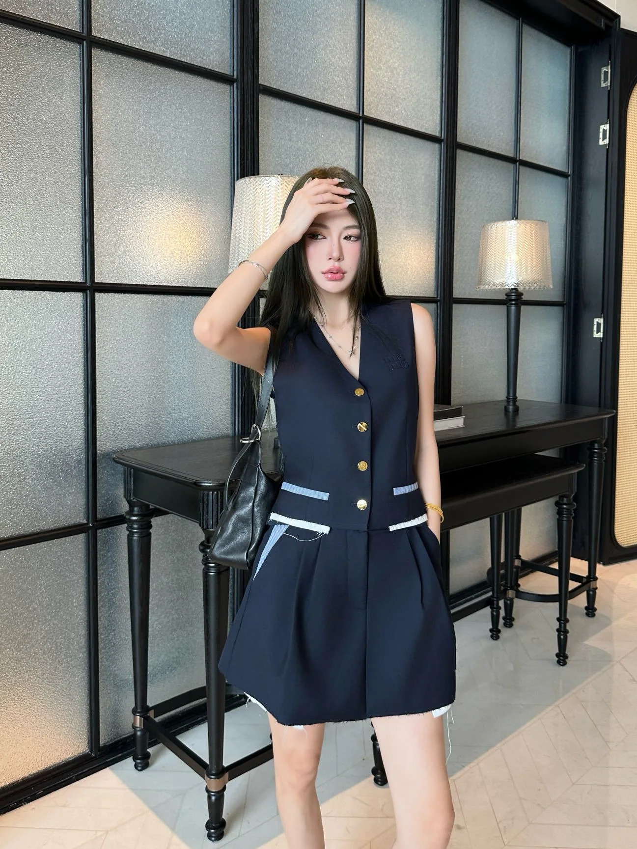 미우미우 여성 린넨 세트 상세 이미지 1