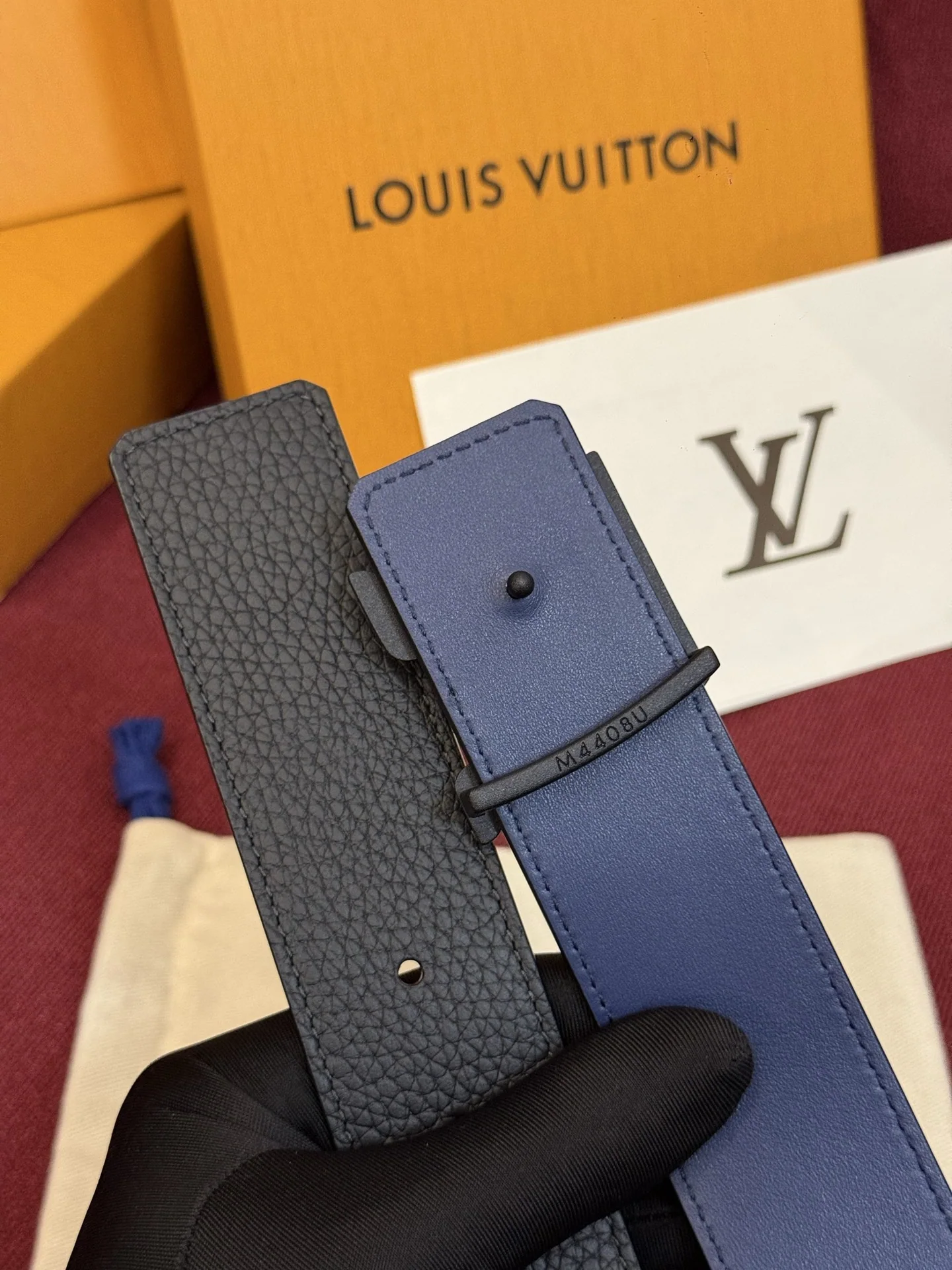 루이비통 다미에 LV 리버시블 벨트 상세 이미지 5