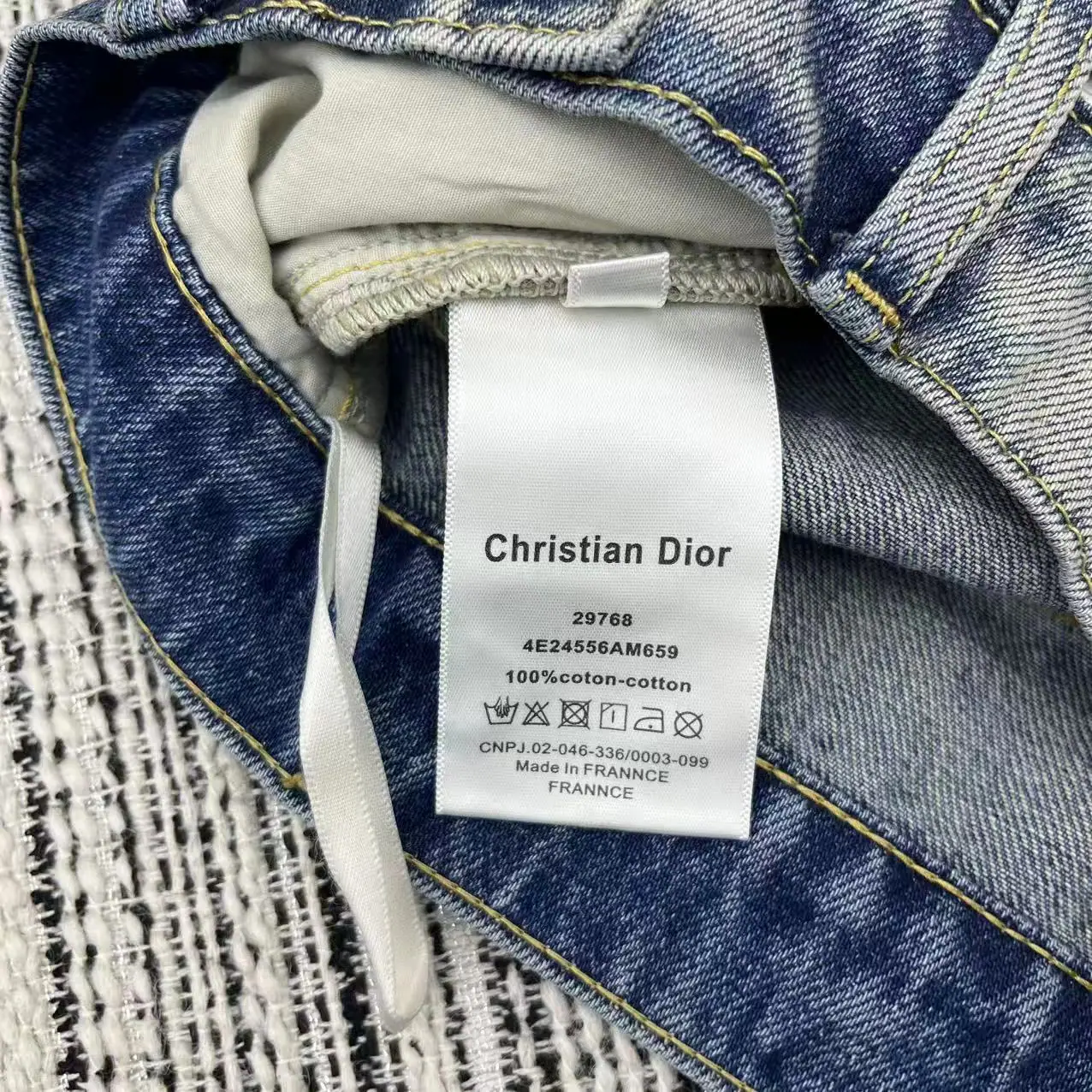 디올 자수 꽃 데님 반바지 상세 이미지 9