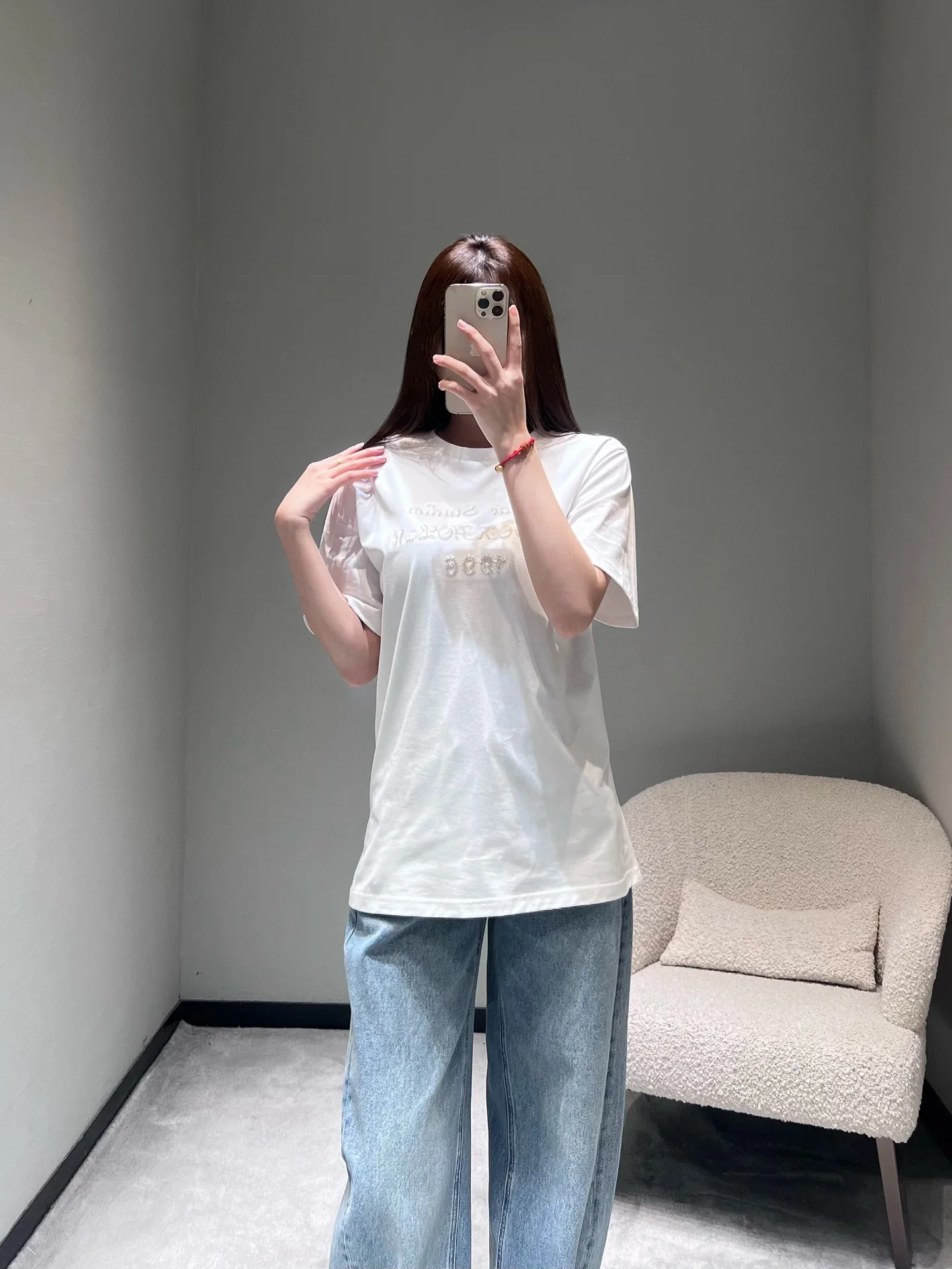 디올 레터 장식 반팔 티셔츠 2025 FW 상세 이미지 3