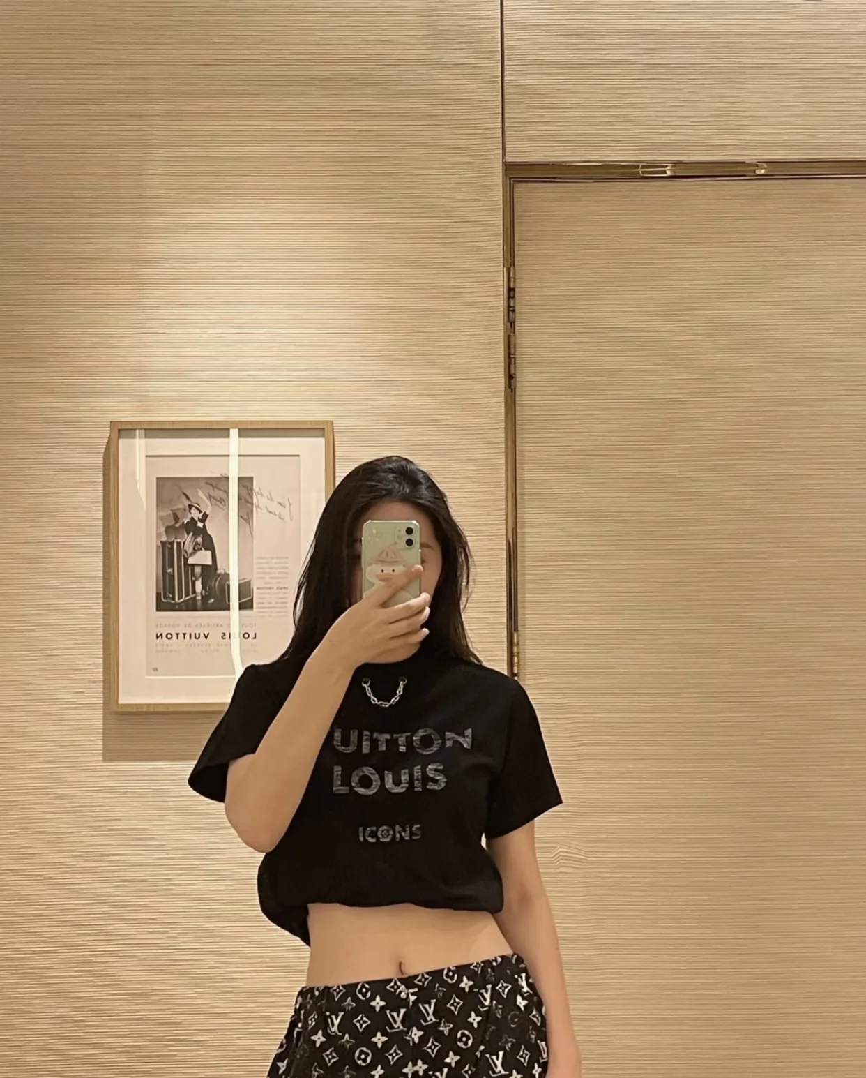루이비통 여성 프린트 코튼 반팔 티셔츠 상세 이미지 6