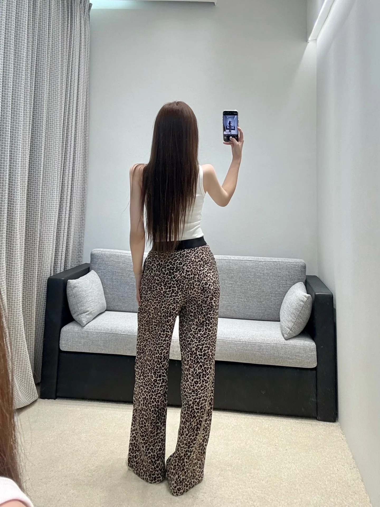 생로랑 레오파드 와이드 팬츠 상세 이미지 7