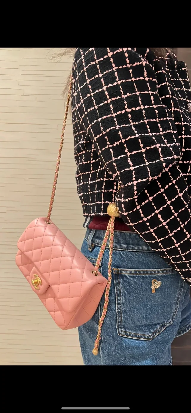 샤넬 23 K 빈티지 로즈 핑크 미니 가방 상세 이미지 5