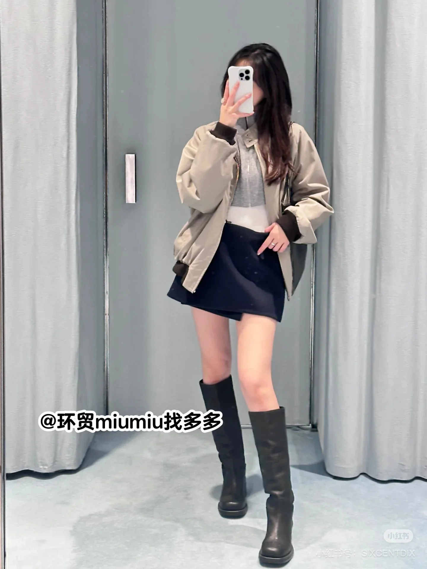 미우미우 드롭 숄더 체크 울 자켓 26 FW 상세 이미지 4
