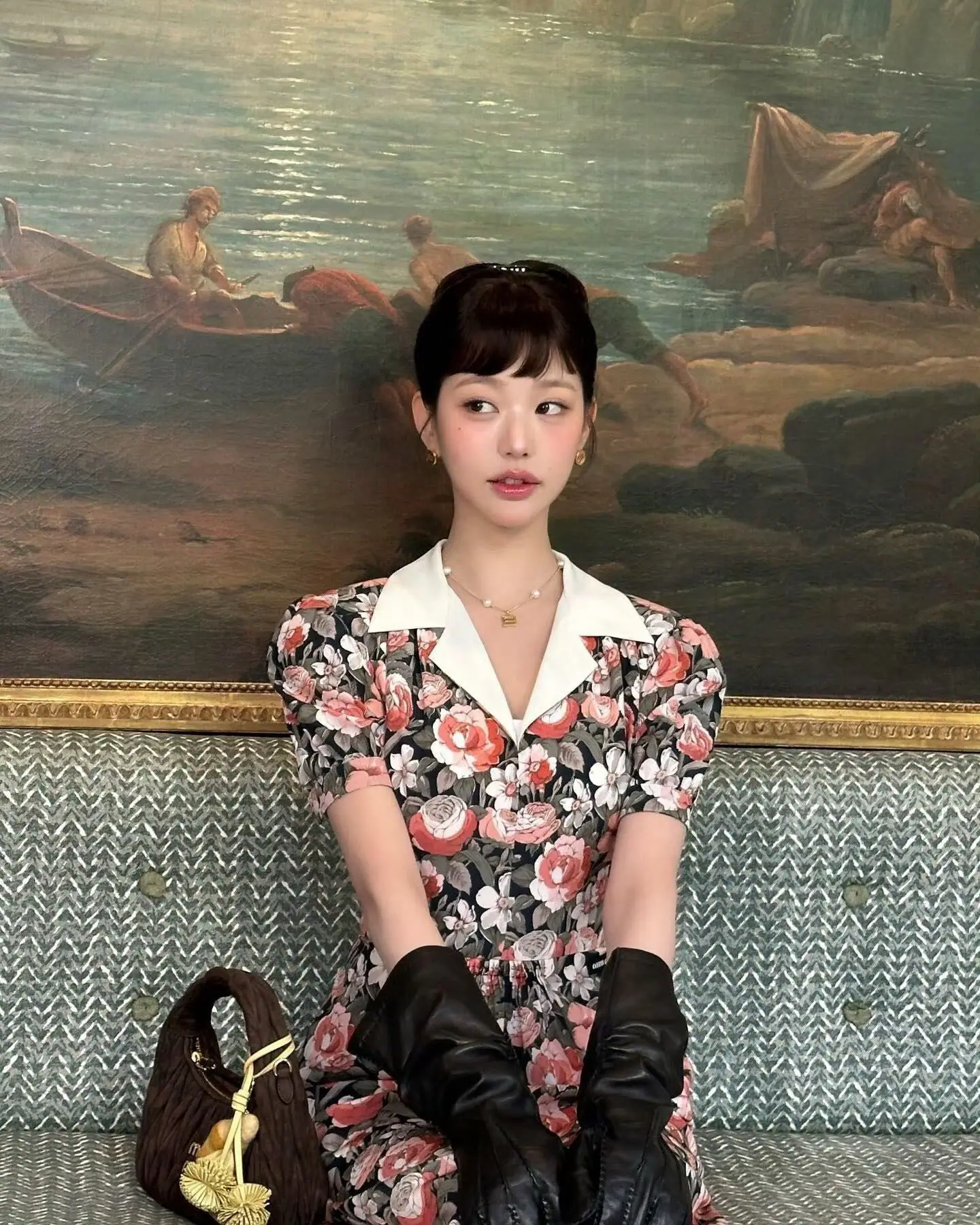 미우미우 스퀘어 진주 목걸이 상세 이미지 4