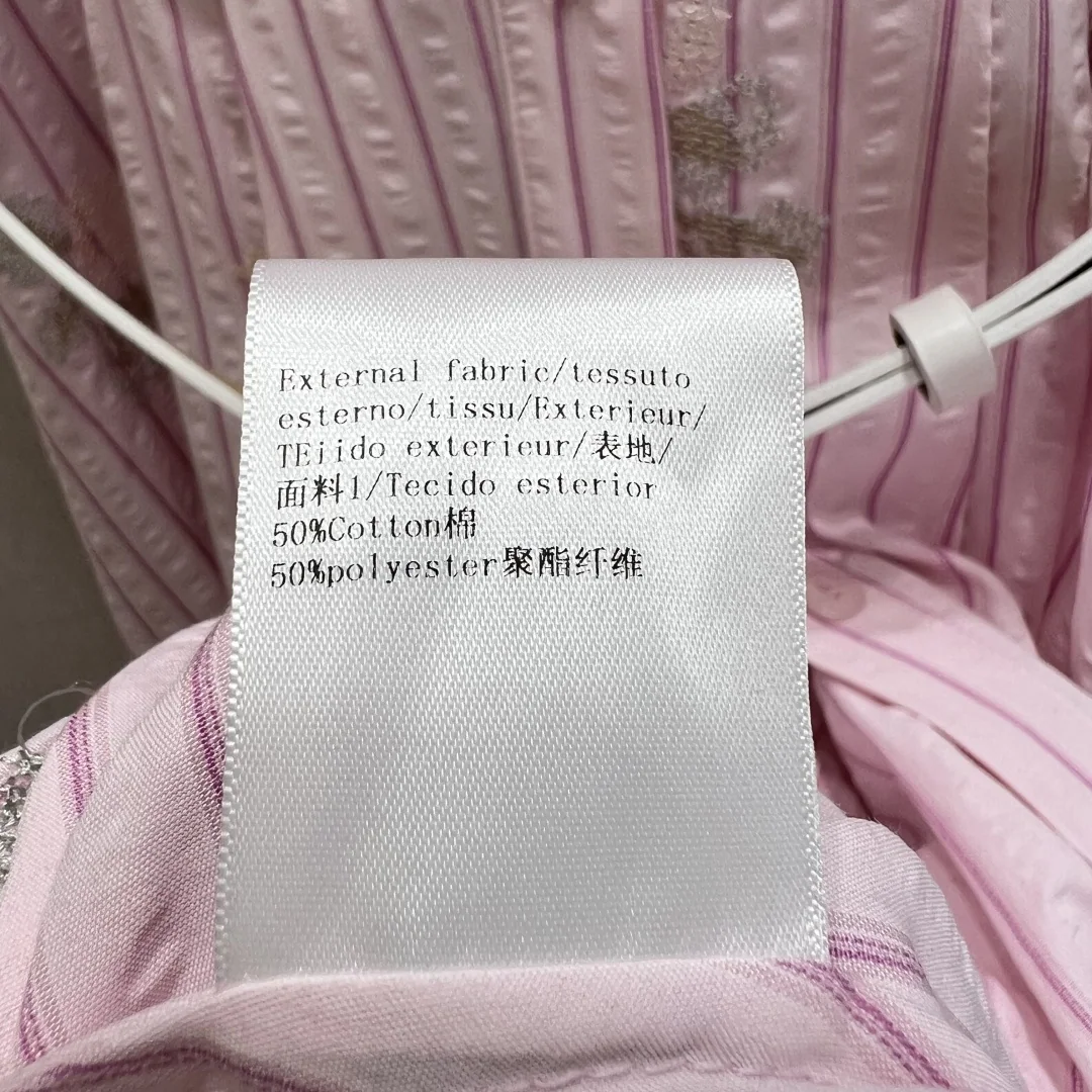 디올 프렌치 스트라이프 허리 셰이프드 자수 원피스 상세 이미지 8