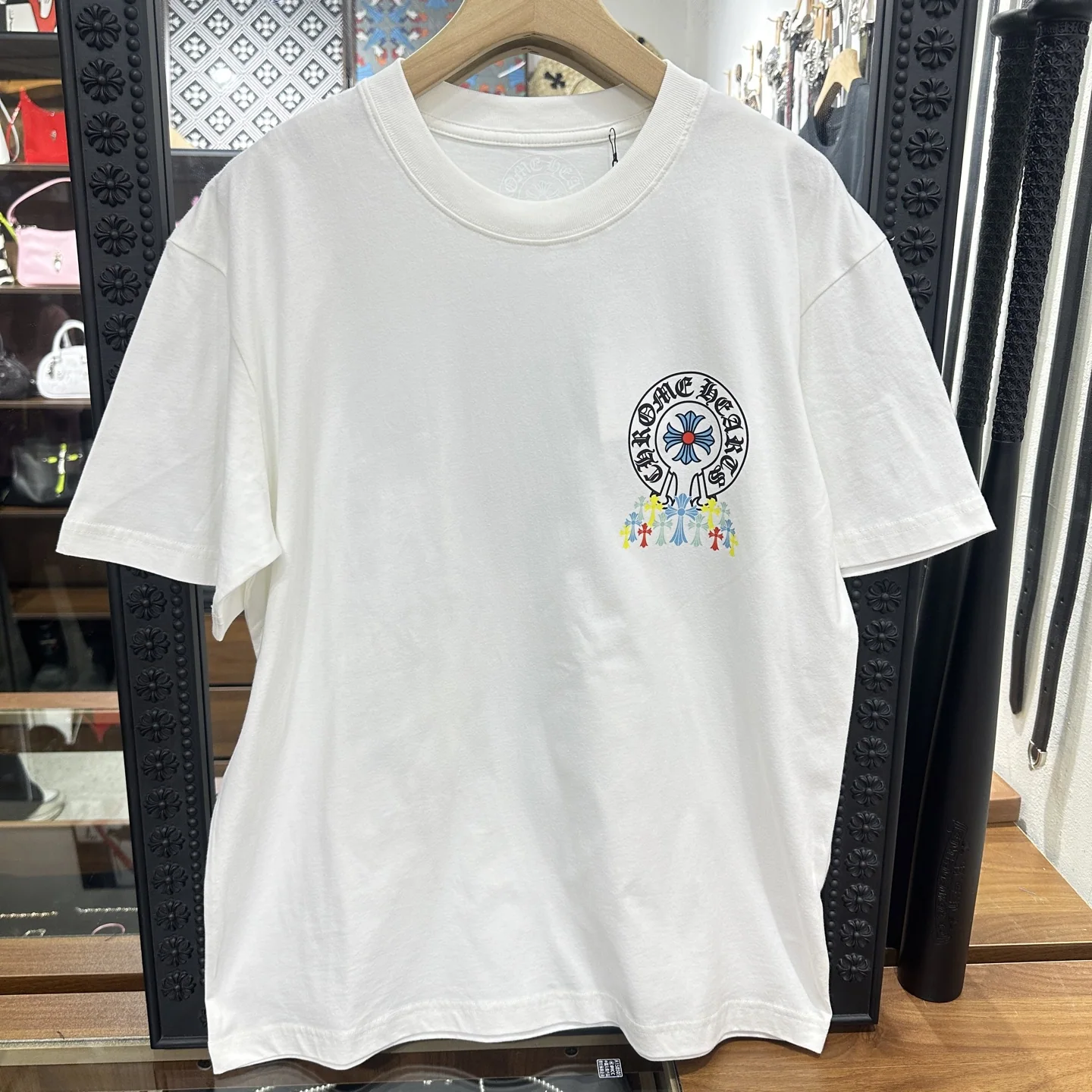 크롬하츠 화이트호스슈 컬러 크로스 남성 반팔 163072
