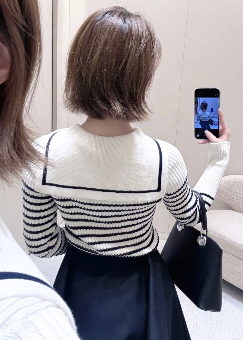 디올 네이비 스트라이프 긴팔 니트 탑 상세 이미지 9