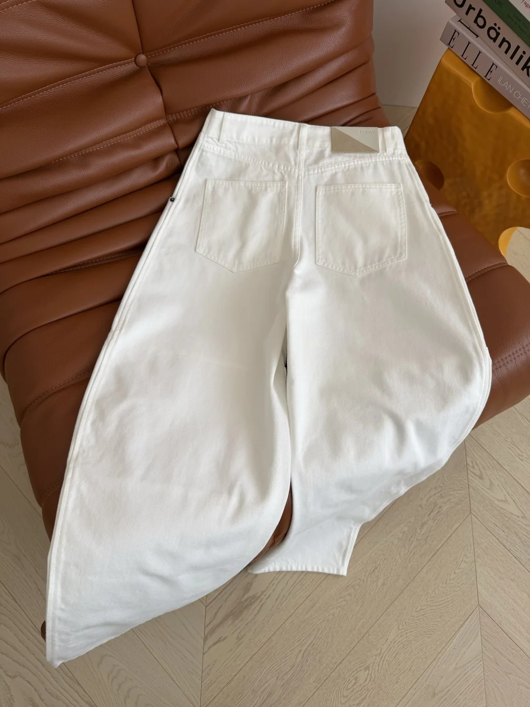 로에베 패치워크 화이트 랜턴지 여성 바지 상세 이미지 8