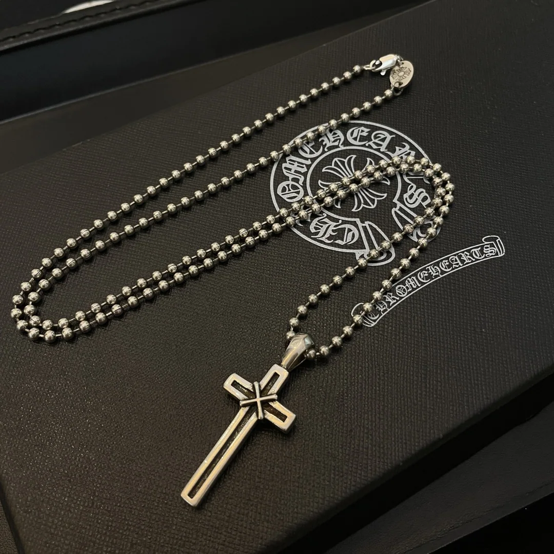 크롬하츠 크로스 펜던트 비즈 목걸이 상세 이미지 6