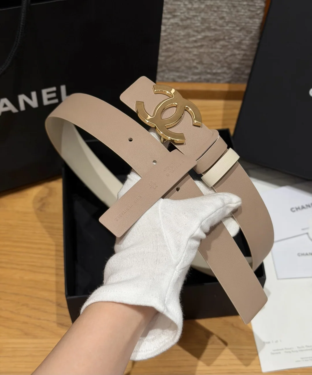 샤넬 더블 C 버클 리버서블 송아지가죽 벨트 상세 이미지 6