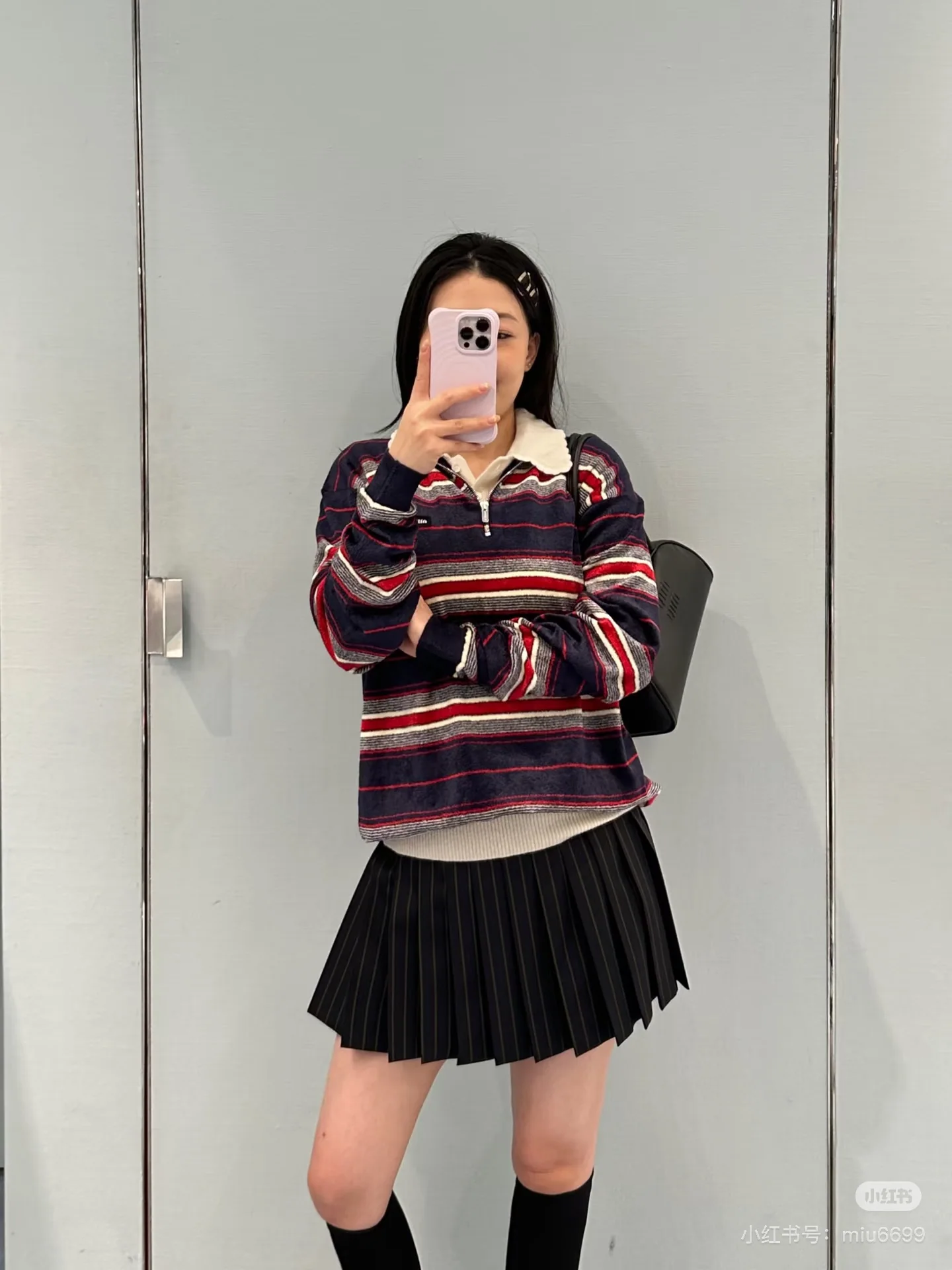 미우미우 여성 반팔 26 FW 캐시미어 상세 이미지 9