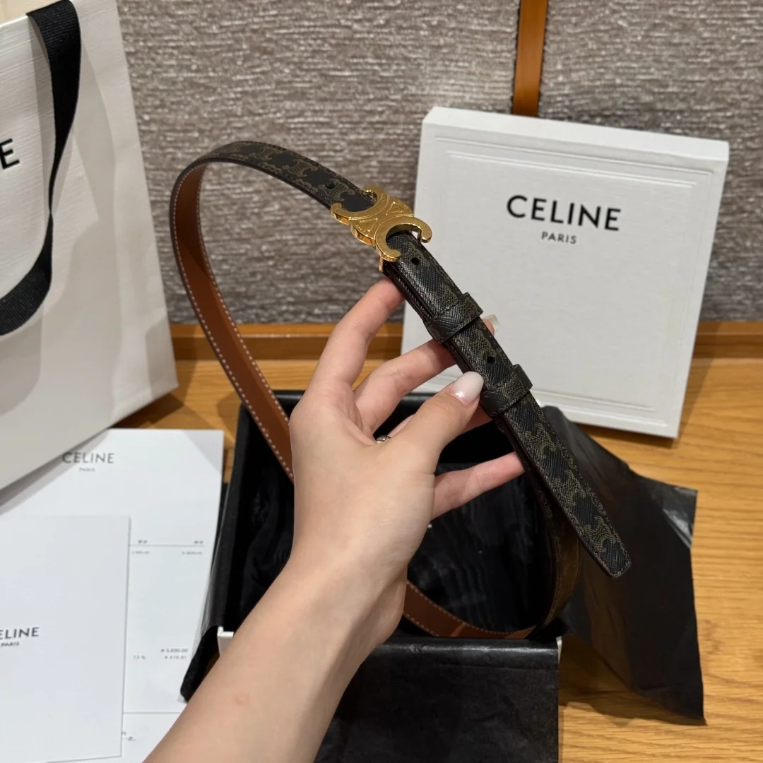 셀린느 개선문 TRIOMPHE 양면 송아지가죽 벨트 상세 이미지 3