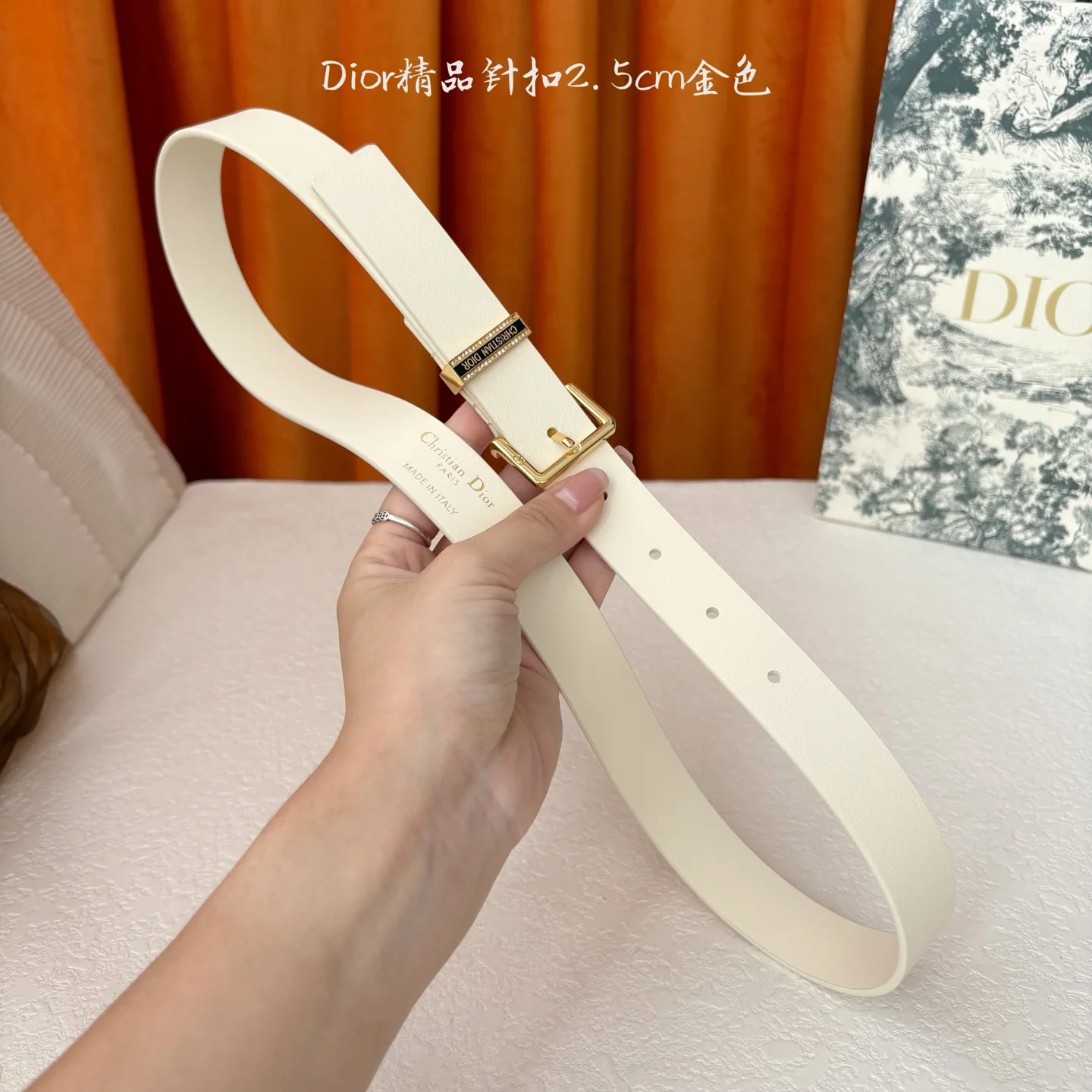 디올 CD 버클 송아지가죽 벨트 상세 이미지 6