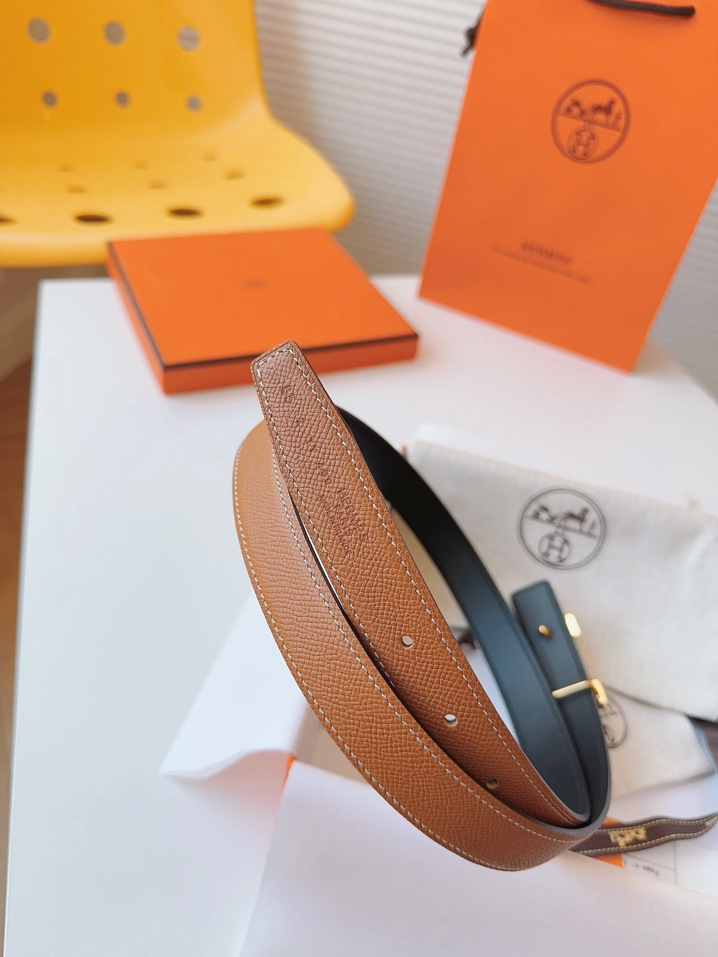 에르메스 스위프트 엡솜 양면 가죽 벨트 상세 이미지 9