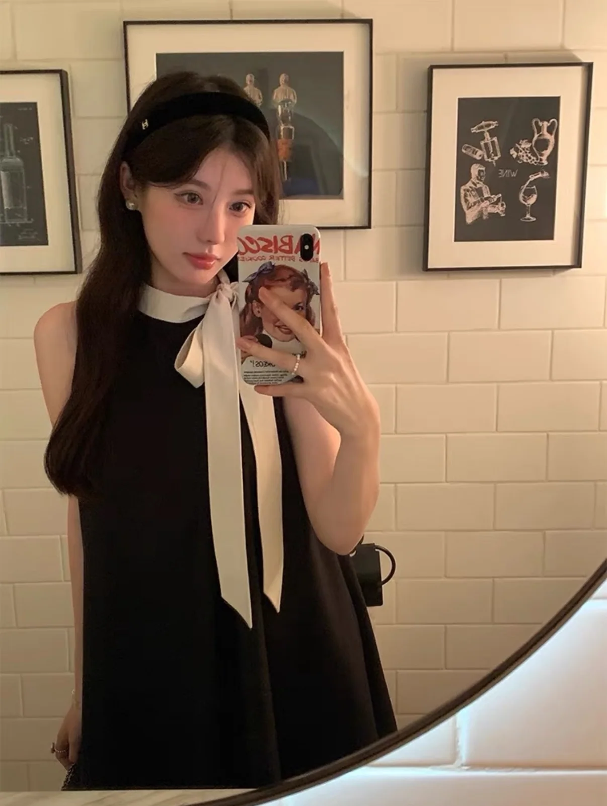 샤넬 블랙벨벳 실버 더블 C 헤어밴드 상세 이미지 8