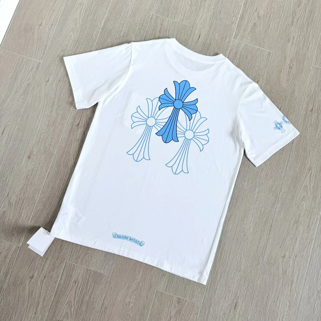 크롬하츠 블루 크로스 반팔 티셔츠 상세 이미지 8