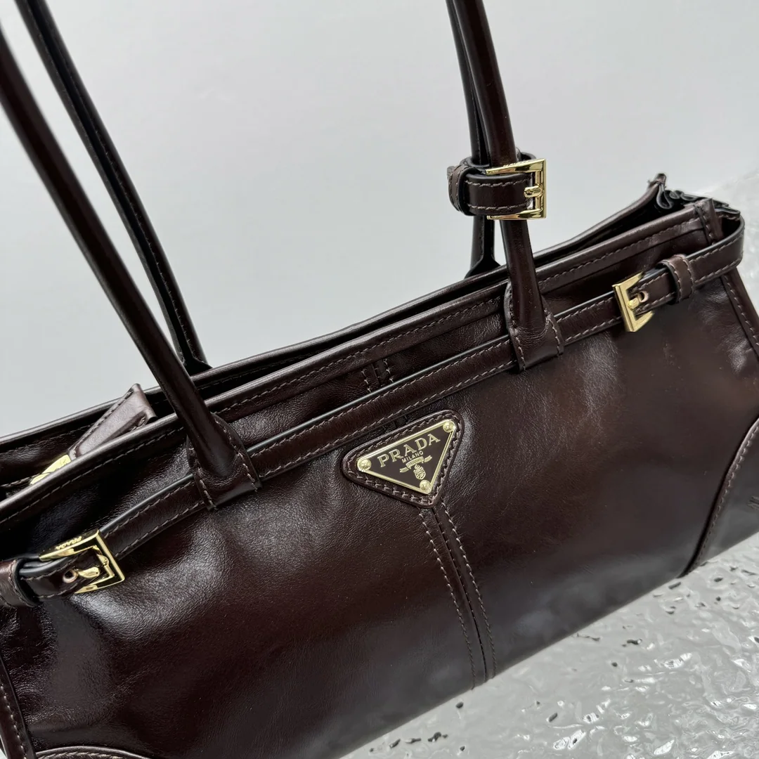 프라다 오일 왁스 라스 소프트 미디엄 핸드백 상세 이미지 5
