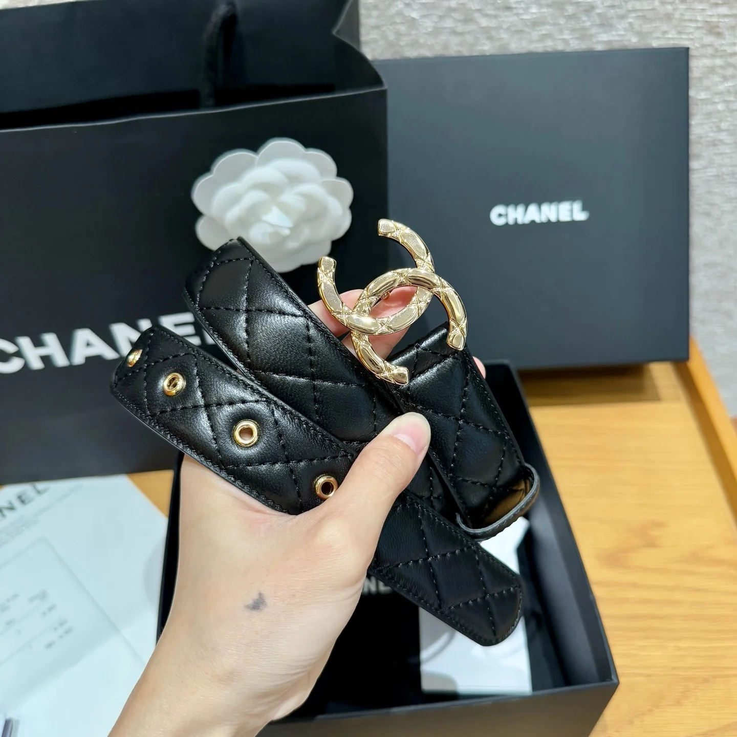 샤넬 램스킨 골드 더블 C 벨트 상세 이미지 2