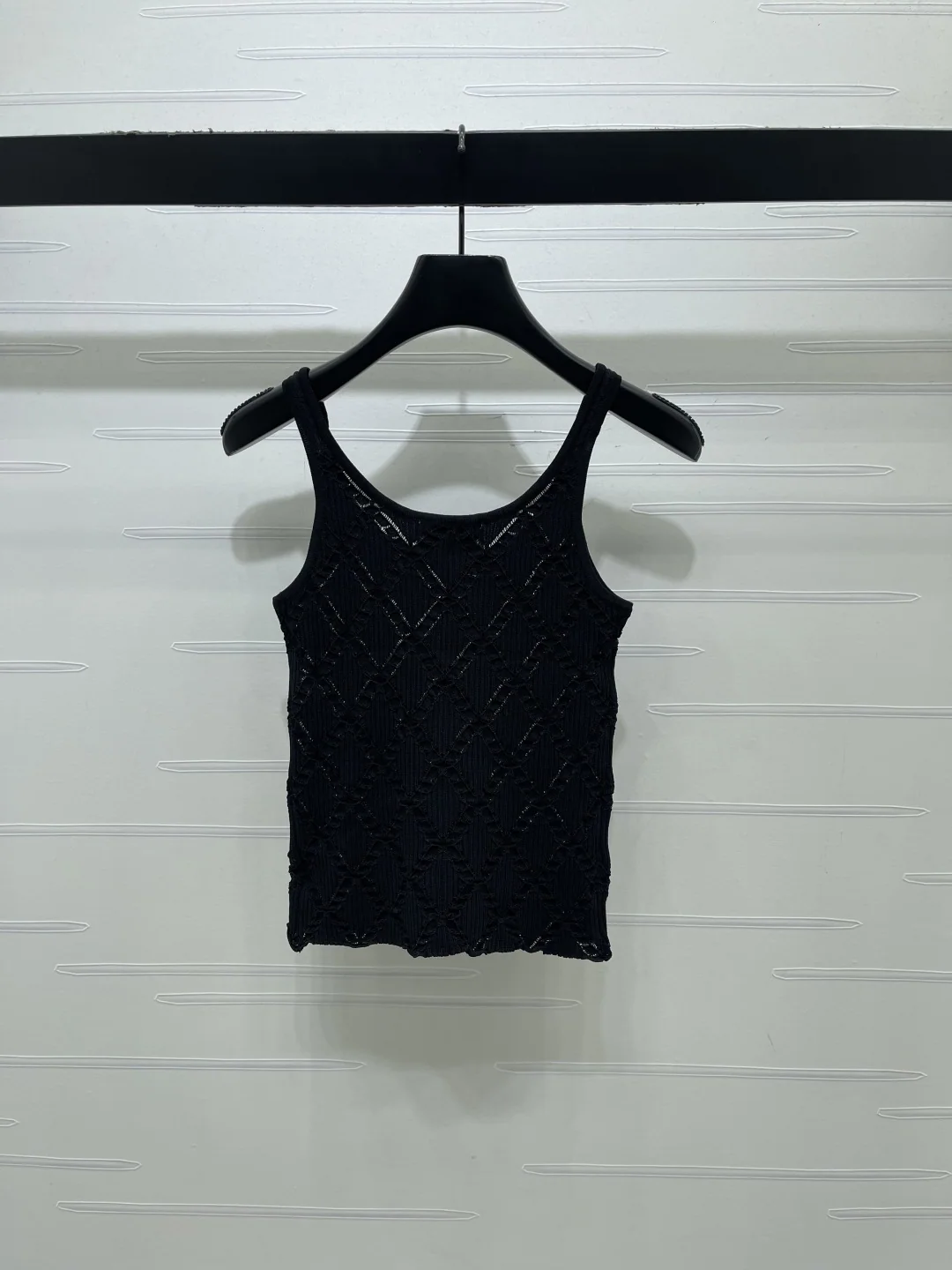 샤넬 다이아몬드 장식 니트 베스트 여성 반팔 상세 이미지 8